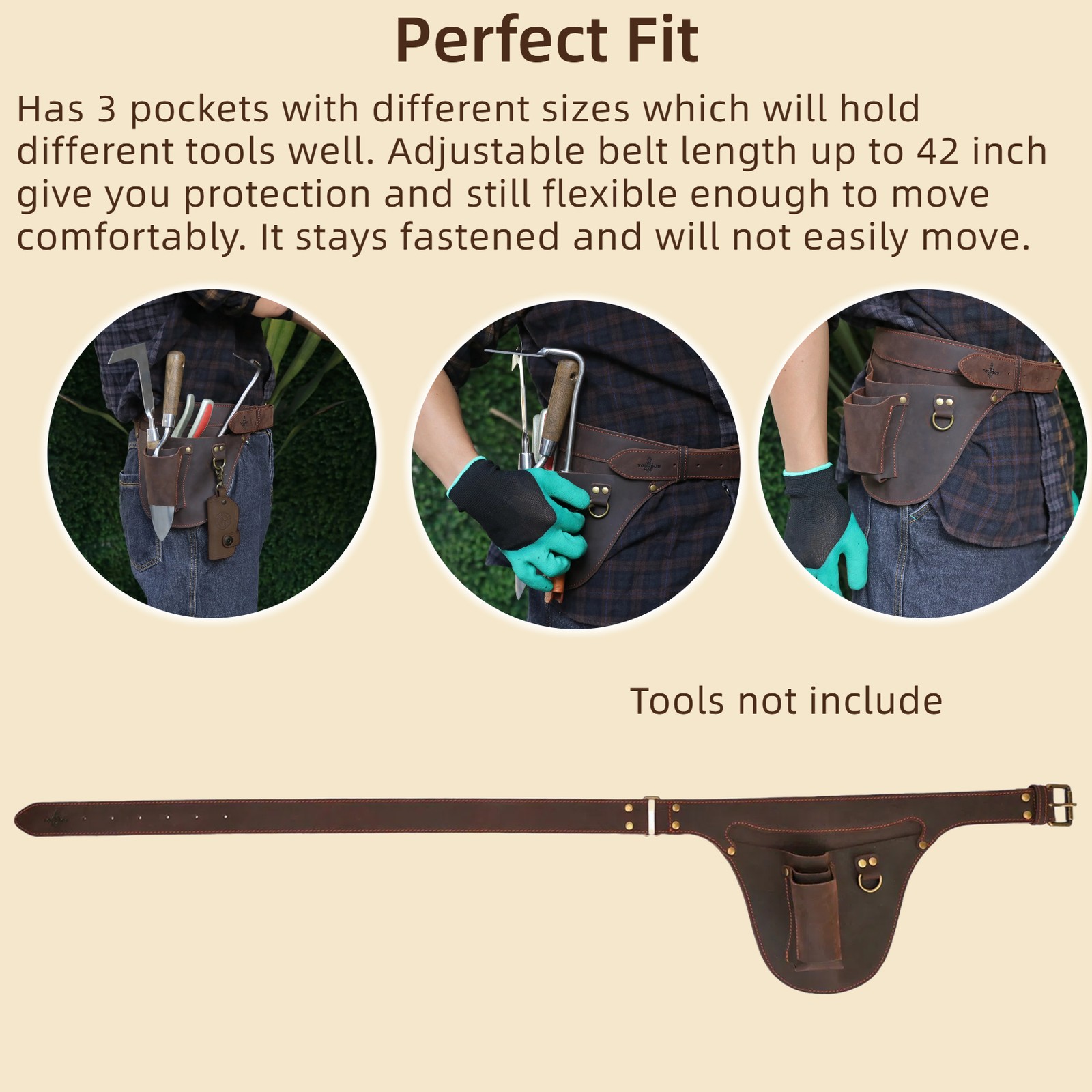 TOURBON Garden Tool Pack Florist Belt Bag Storage Pouch Electrician Tool Holster
