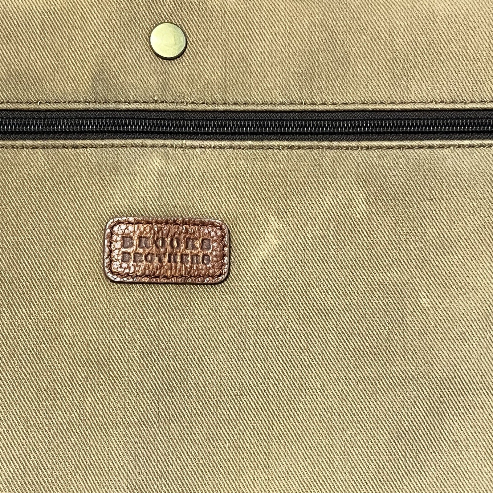 Brooks Brothers Heavy Duty Tan Canvas Pouch with Snap-on Buttons