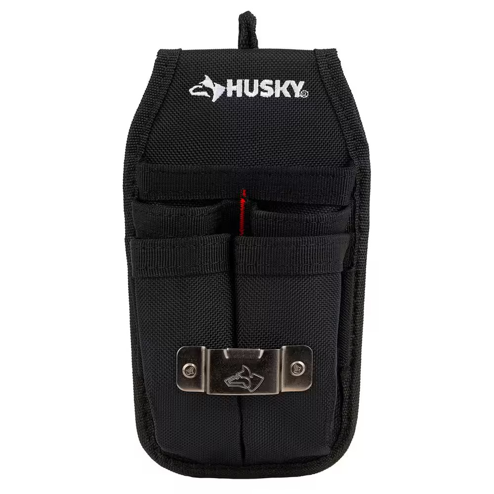 Husky Tool Belt Pouch 5 Pocket Heavy Duty 1680D Poly Black Utility Knife Holder