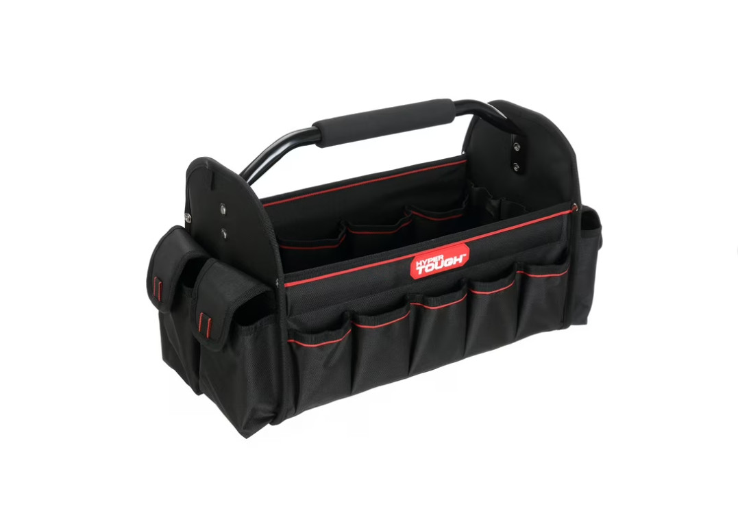 Hyper Tough 16-inch Open Top Tote with Soft Grip Handle