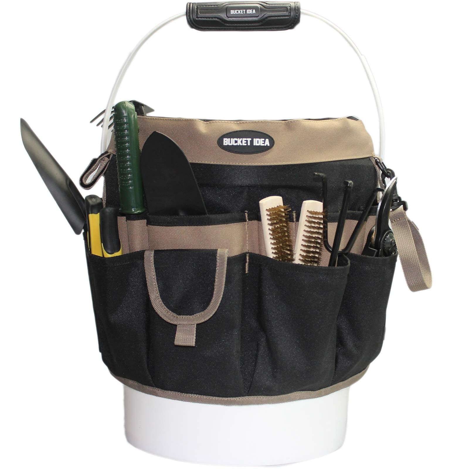 Bucket Tool Organizer With 35 Pockets Fits to 3.5-5 Gallon Bucket (Khaki)