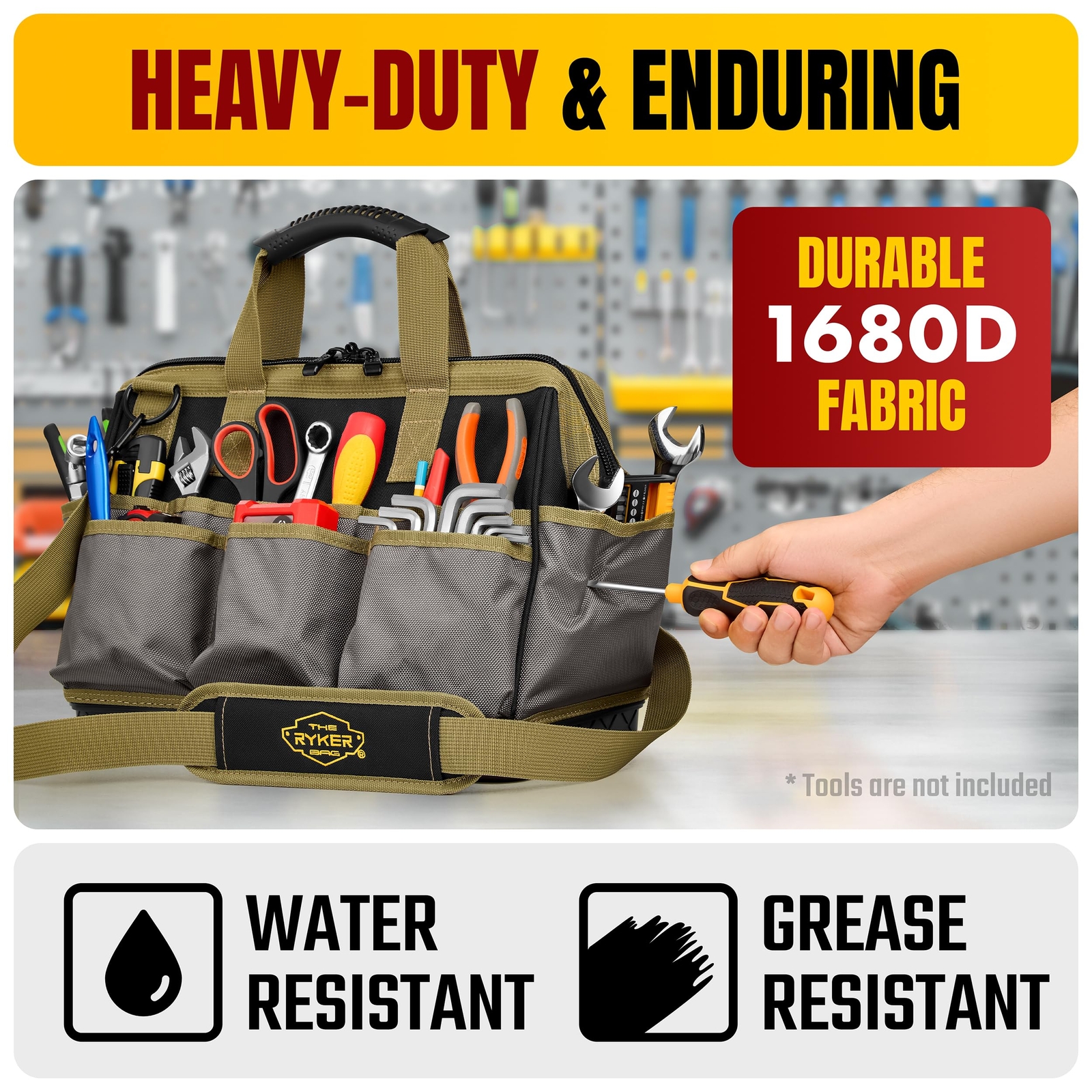 16inch Extra Heavy Duty Large Tool Bags For Men/women. 28pockets Portable Tool B