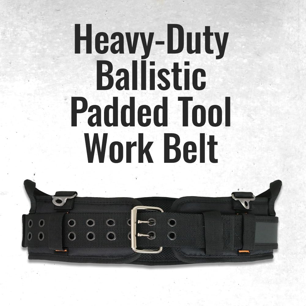 WOLF WTH2110 Heavy-Duty Ballistic Padded Tool Work Belt | Compatible w/Pouches,