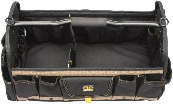 CLC 1579 Open Top Softsided Tool Tote, Tan & Black Polyester 20″ x 11″ x 11″