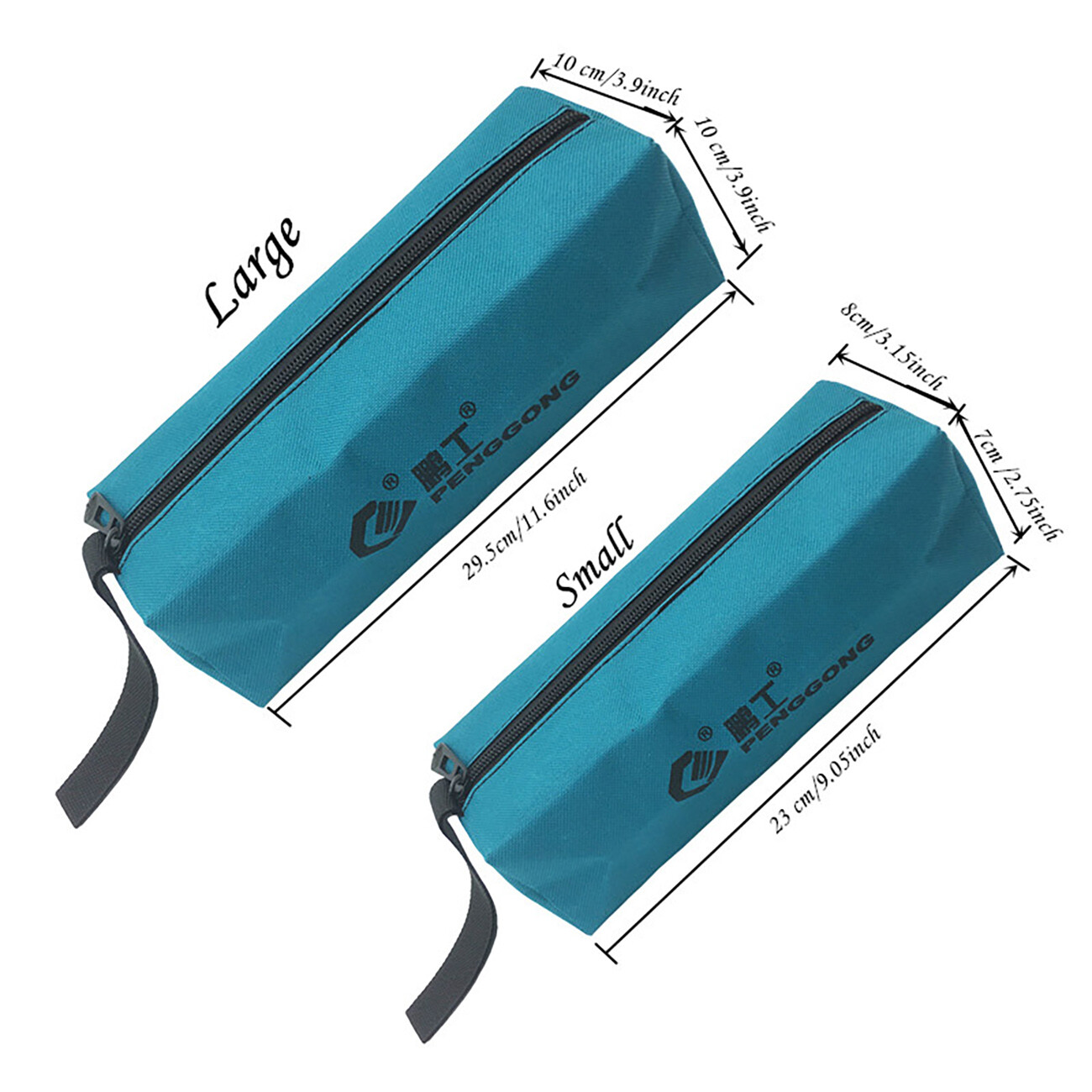 2pcs Canvas Tool Bags with Metal Zippers Multi Purpose Waterproof Smart Storage