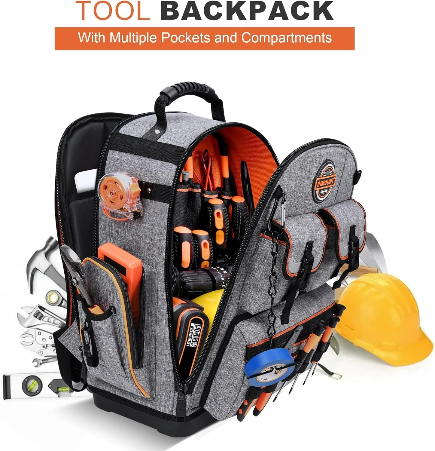 Tool Bag Backpack – Heavy Duty Tool Backpack Water-resistant HVAC Tool Backpa…