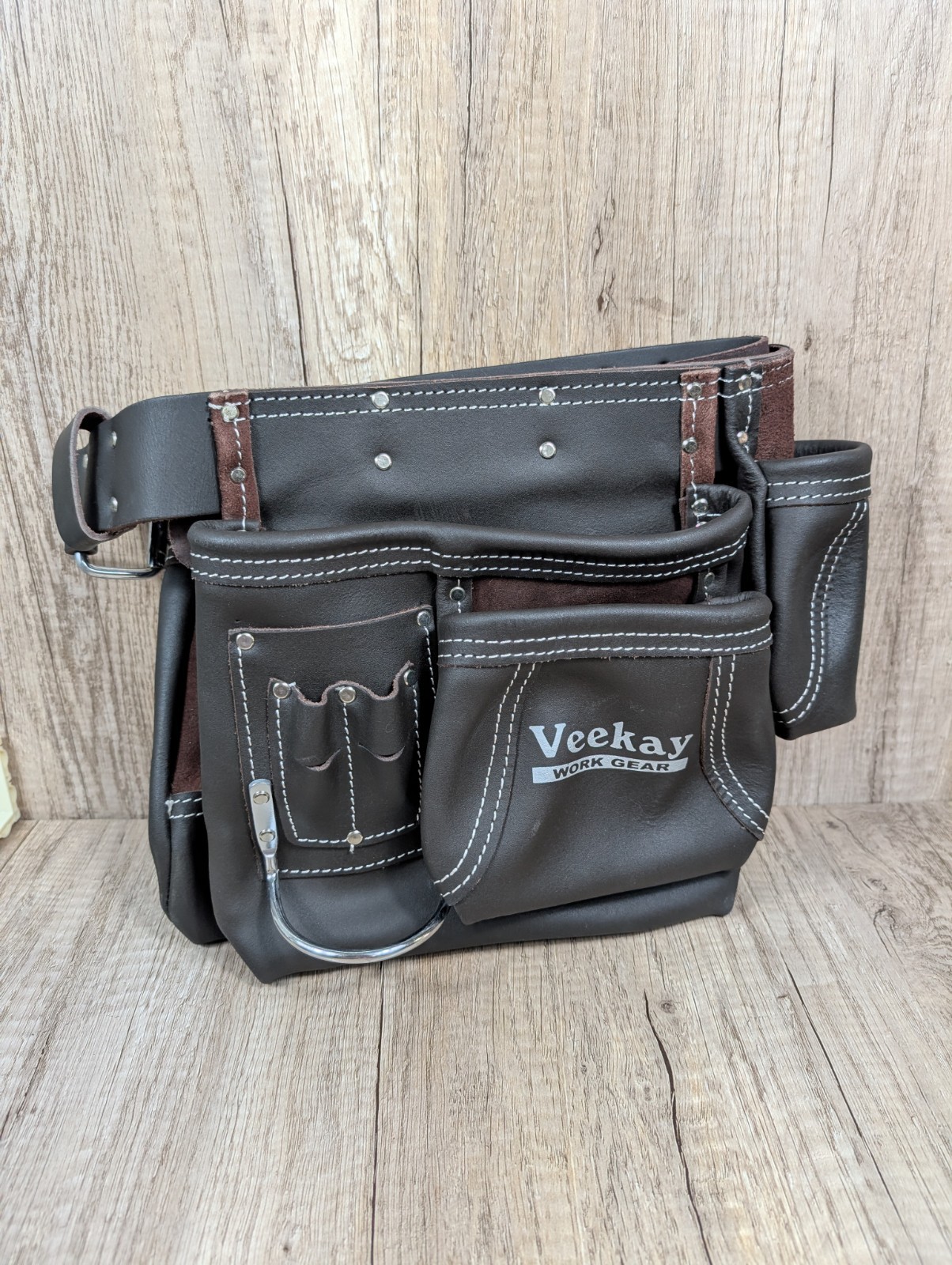 Veekay Work Gear Leather Tool Belt Pouch Heavy Duty Carpenter Electricial