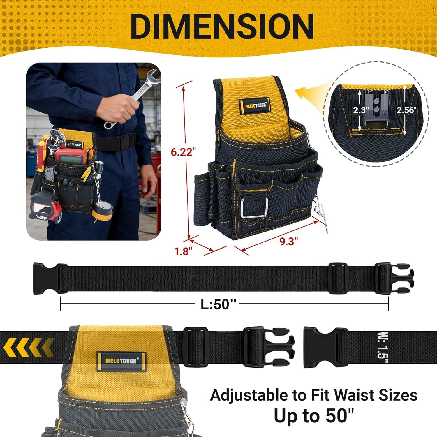 Electrician Tool Pouch Tool Belt Pouches Multiple Pockets Tool Organizer for Te