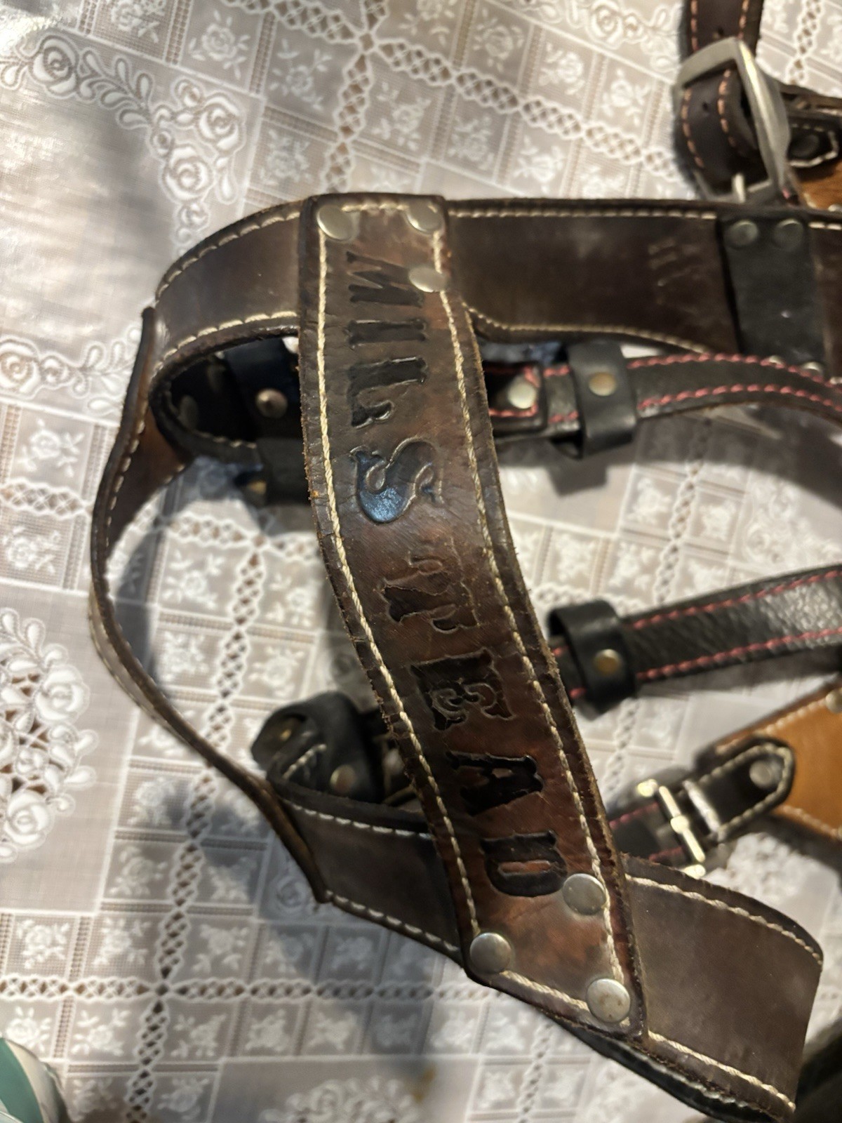 leather dual underarm shoulder harness and utility tool bag