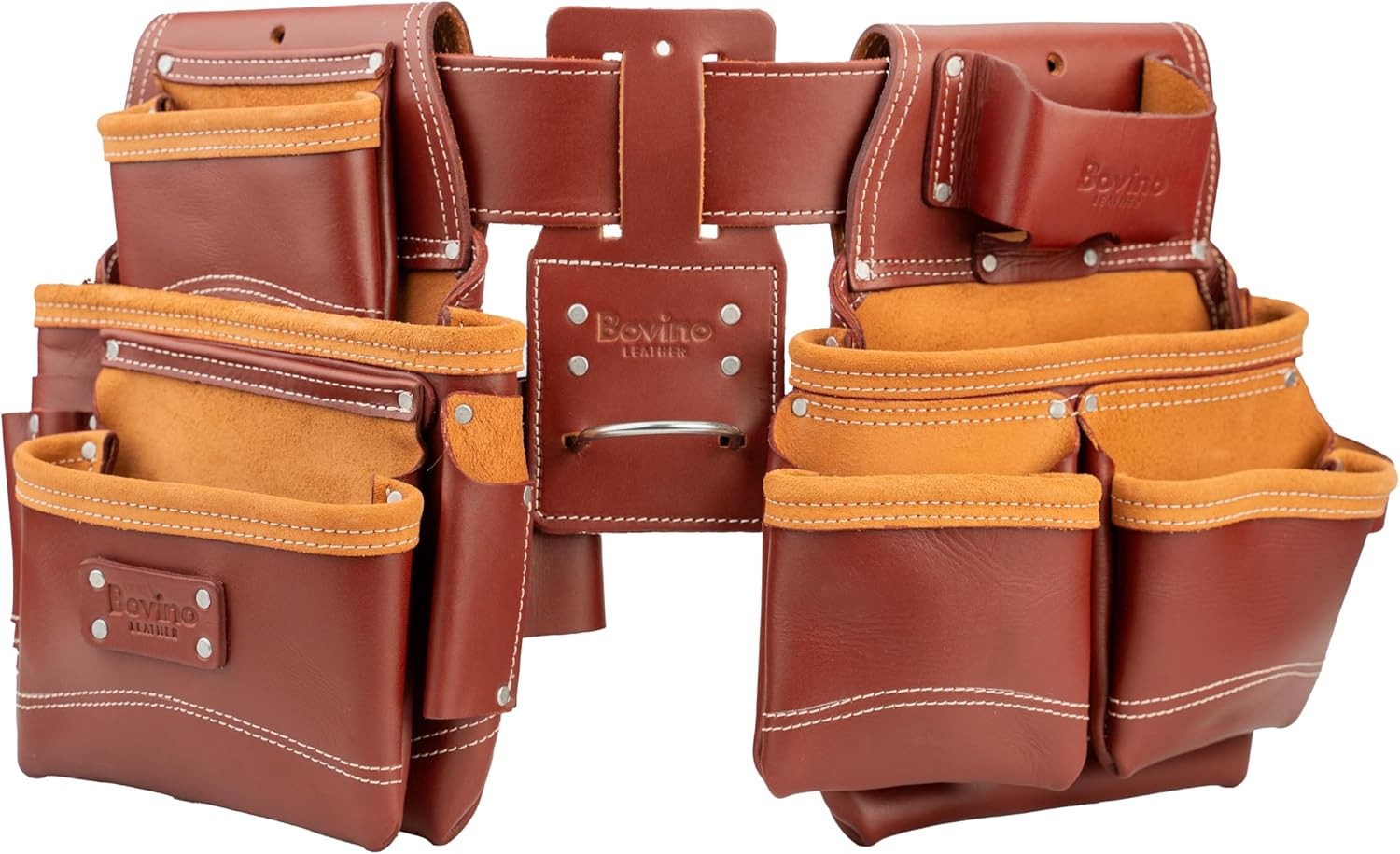 Tool Belt for Framers | 20-Pockets, Heavy-Duty Work Belt | Dual Pouches & Hammer