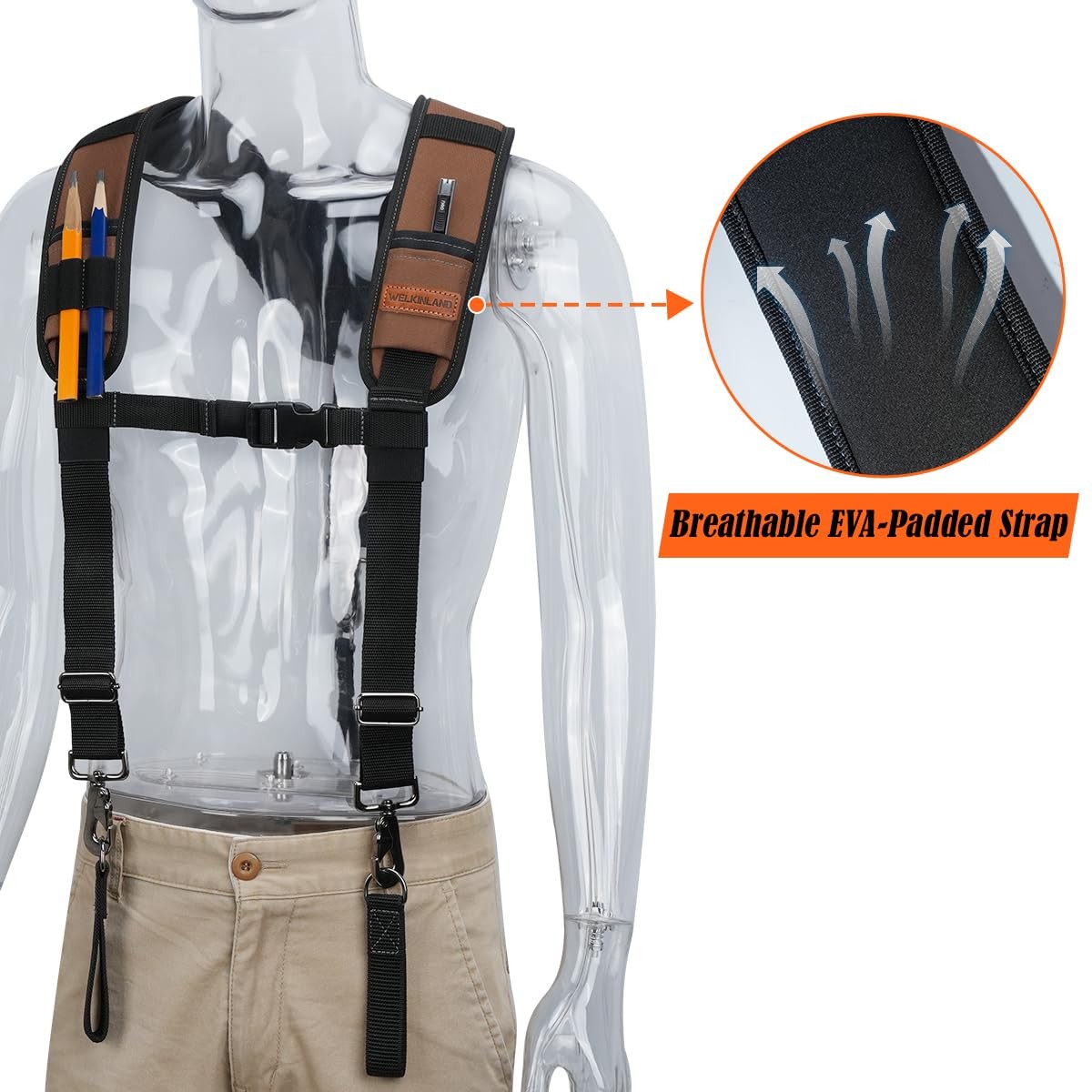 Heavy Duty Padded Tool Belt Suspenders RipStop Construction Adjustable Men