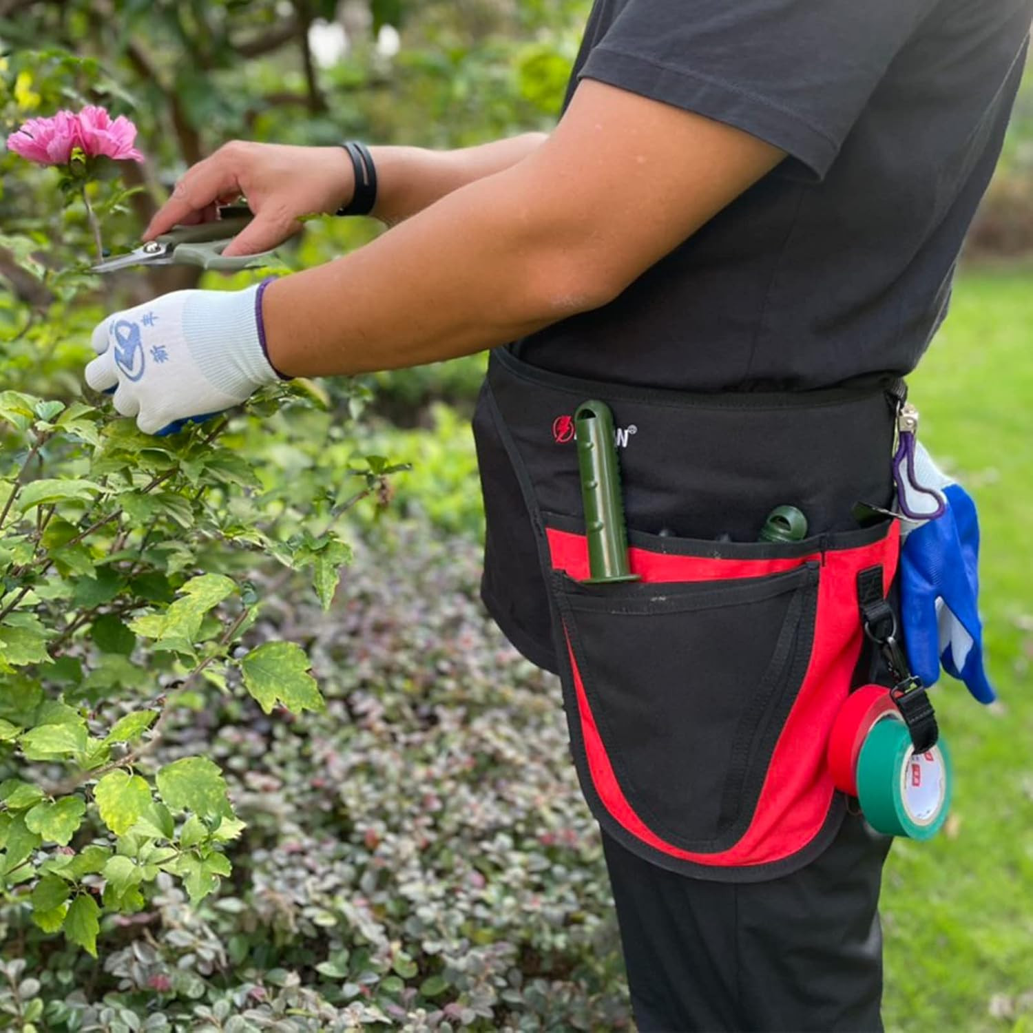 Garden Tool Belt,Durable Adjustable Tool Belt Waist Pouch with 4 Pocket for Wome