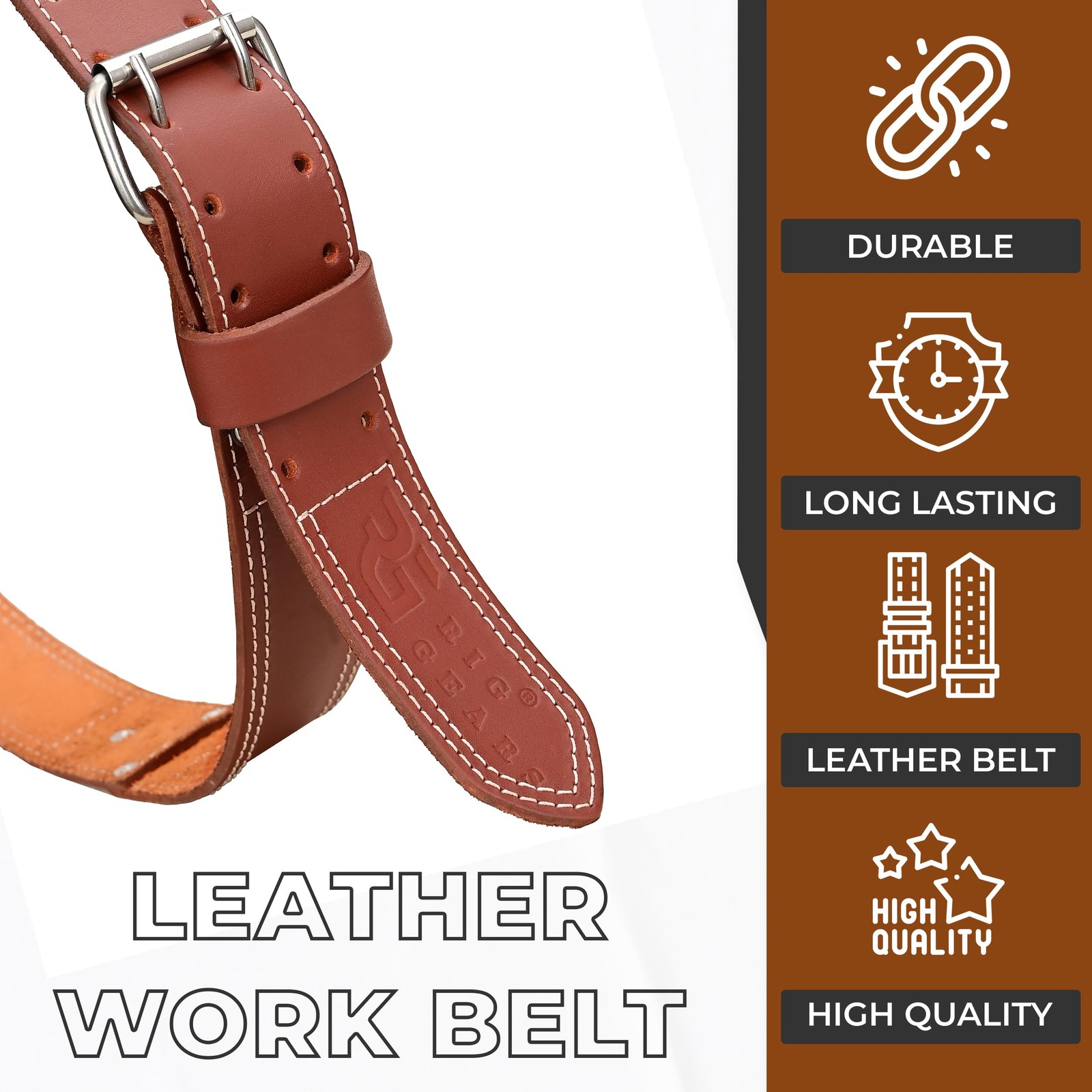 Leather tool belt for men grain leather work belts | 2 inch carpenter constaract