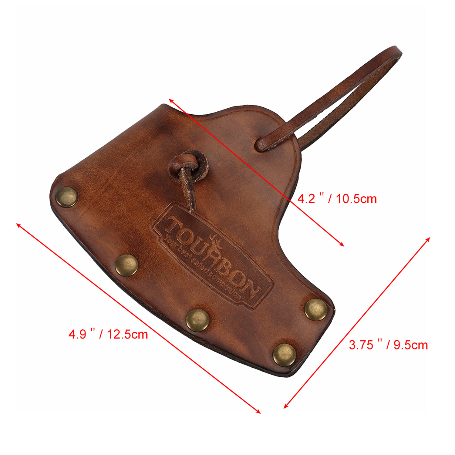 TOURBON Axe Holder Hatchet Lanyard Blade Sheath Head Cover-Cowhide Leather Craft