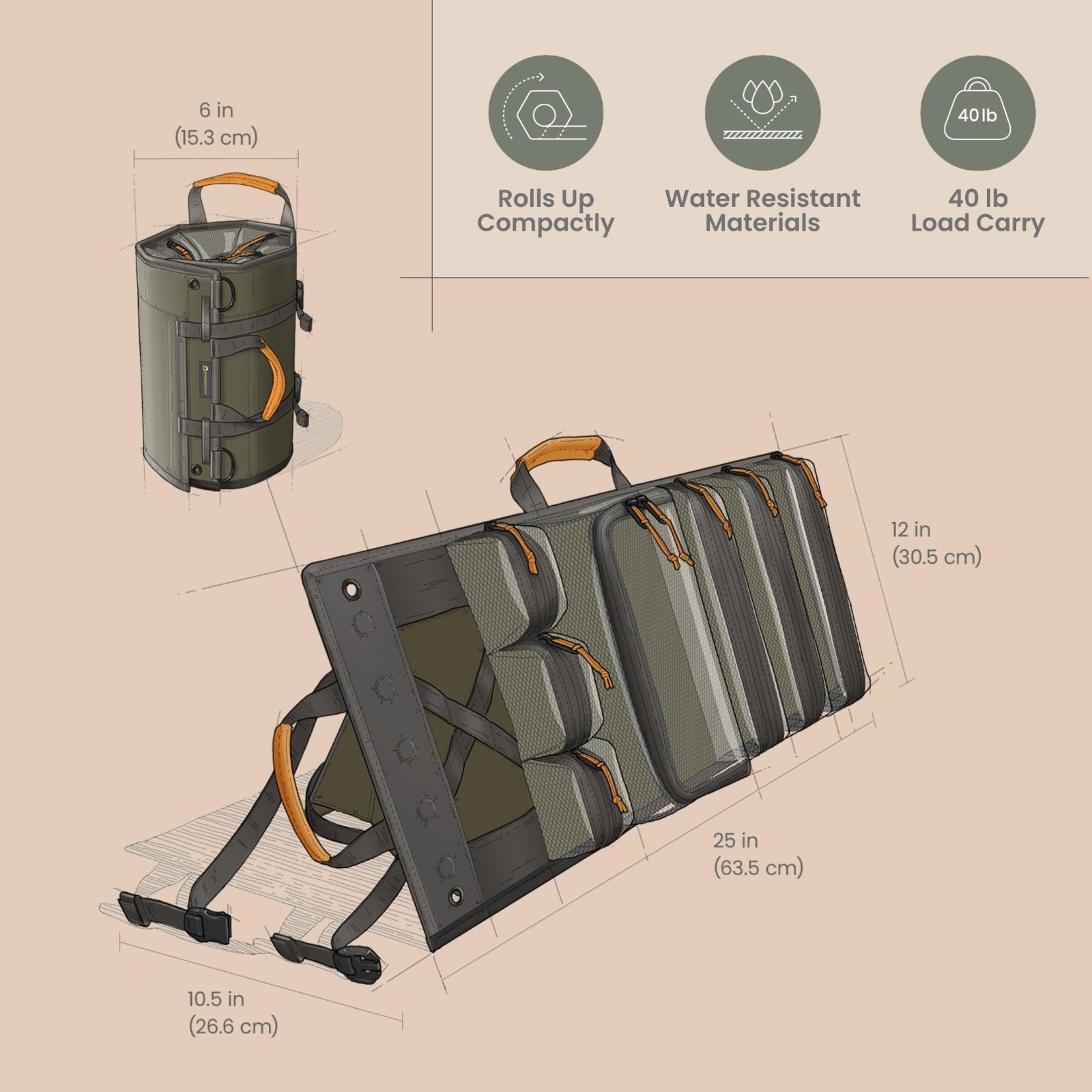Heavy Duty Roll Up Tool Bag Organizer – 7 Pockets, Kickstand, Magnetic & Elastic