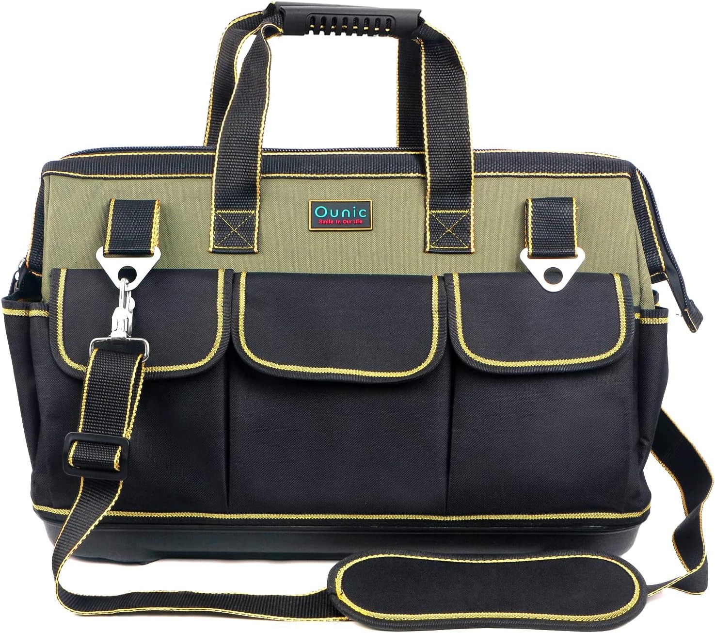 Tool Bag 20 Inch Large Tool Bag Heavy Duty W/ Waterproof Molded Base Wide Mouth