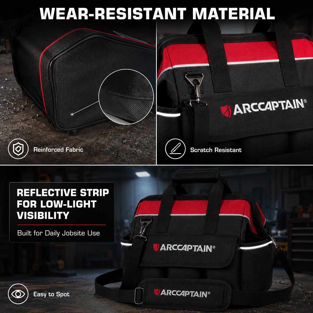 ARCCAPTAIN 13-Inch Welding Tool Bag Portable Welder Carrying Bag with Shoulder