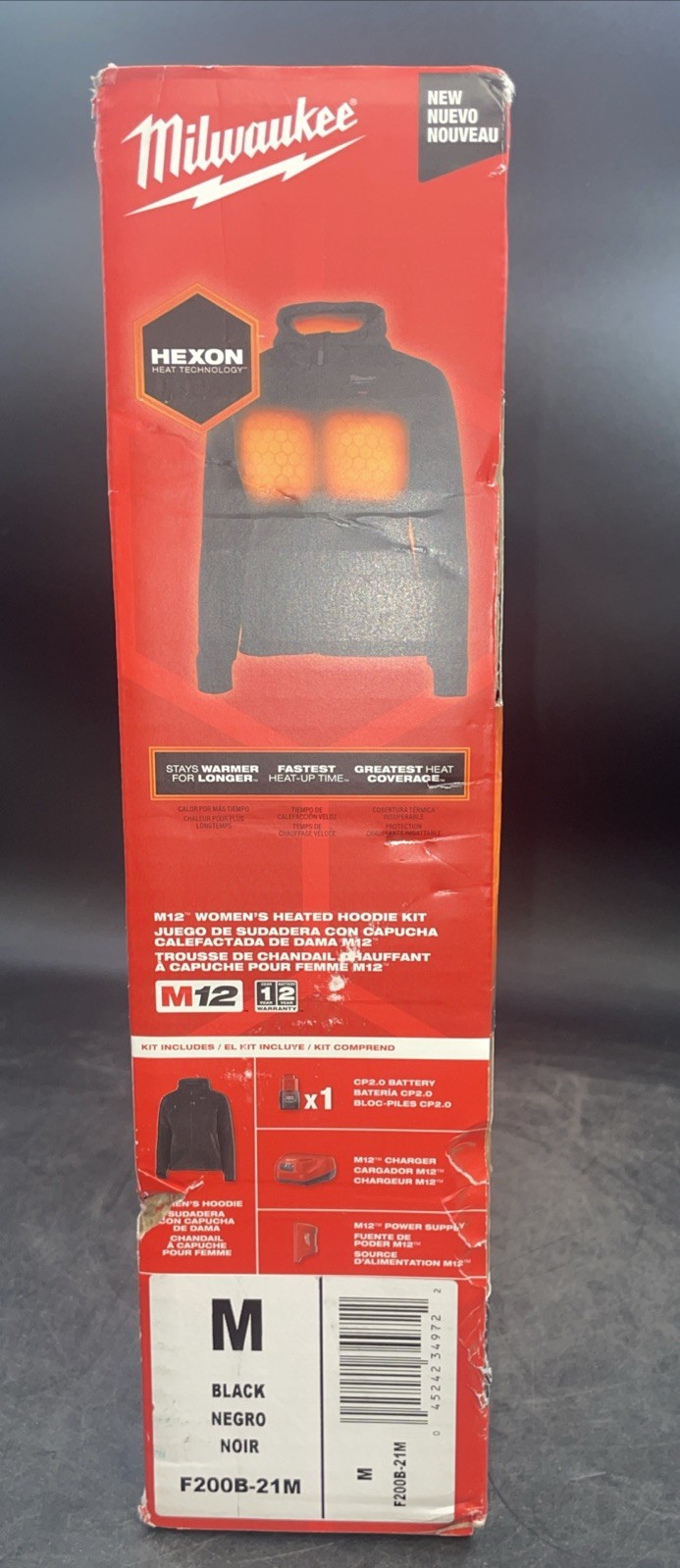 Milwaukee Tool F200b-21M Women’s Heated Hoodie, Up To 8 Hours Time, Zipper (NEW)
