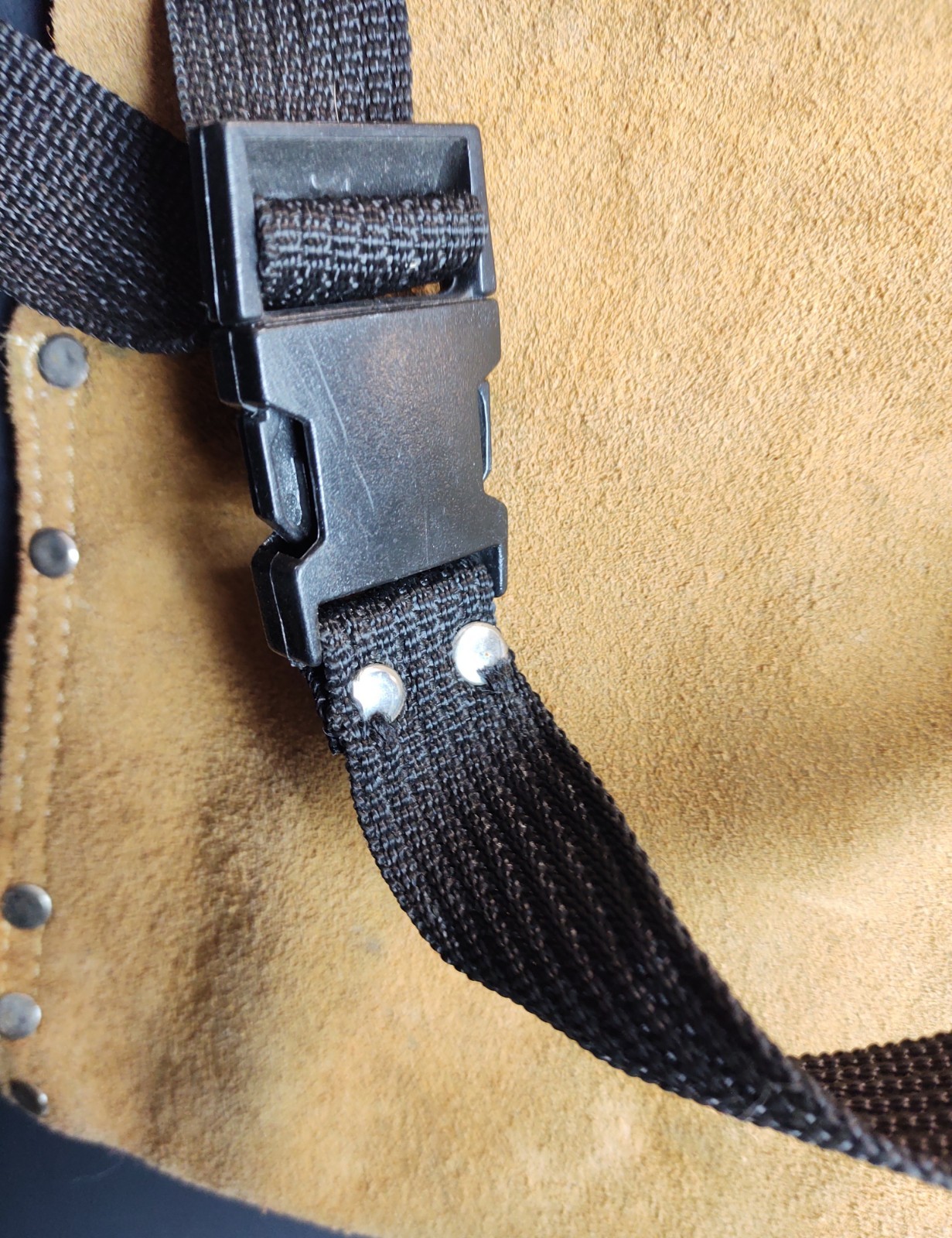 Leather Tool Belt Pouch Suede Split Hide Multi Pocket Carpenter Electrician