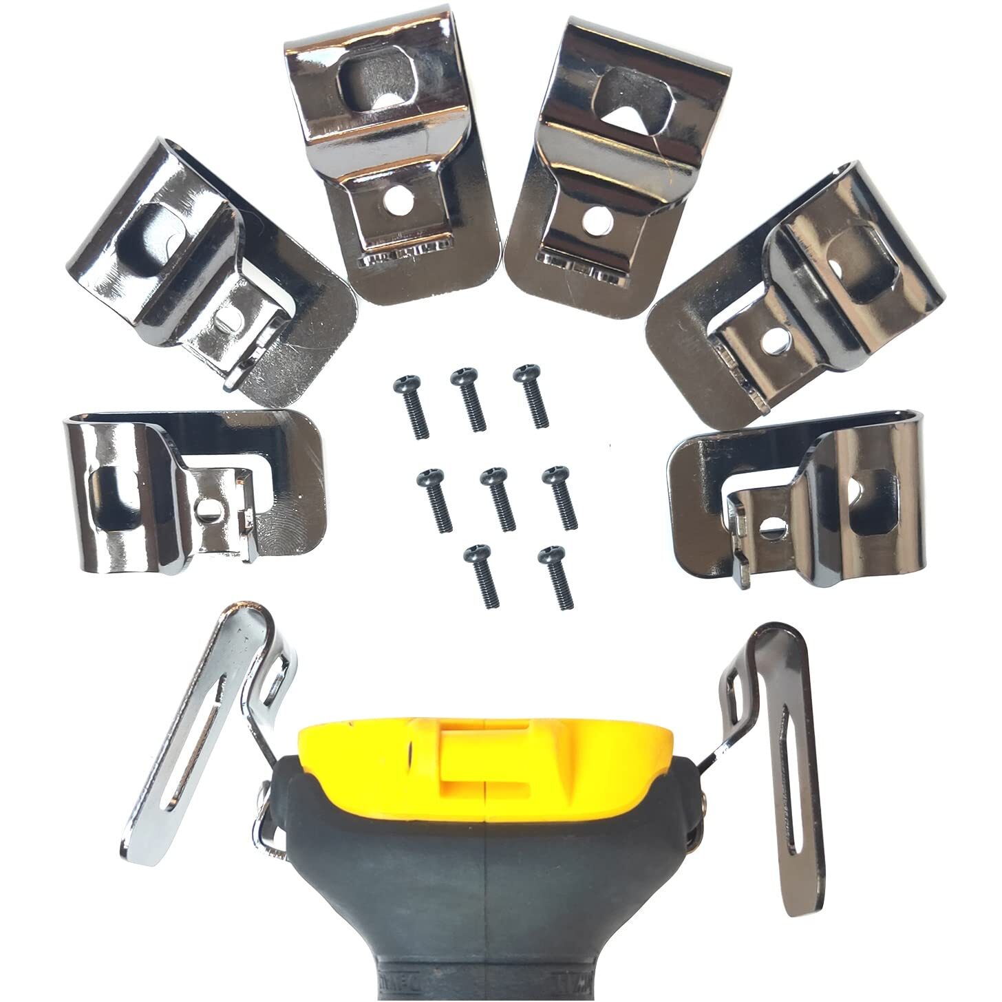 Drill Clip Hooks 6 Pack with Belt Clip Holster for Drills and Impact Drivers
