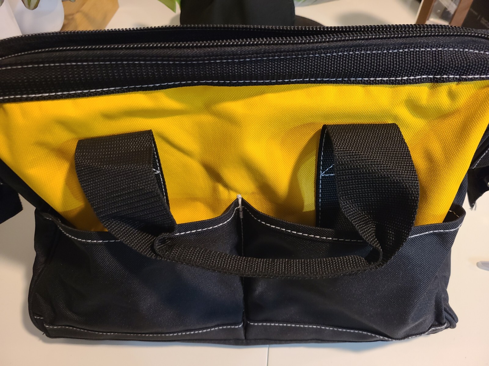 Olympia Tool Bag 15″ Heavy Duty Tools Bag Yellow W/ 8 Pockets Adjustable Strap