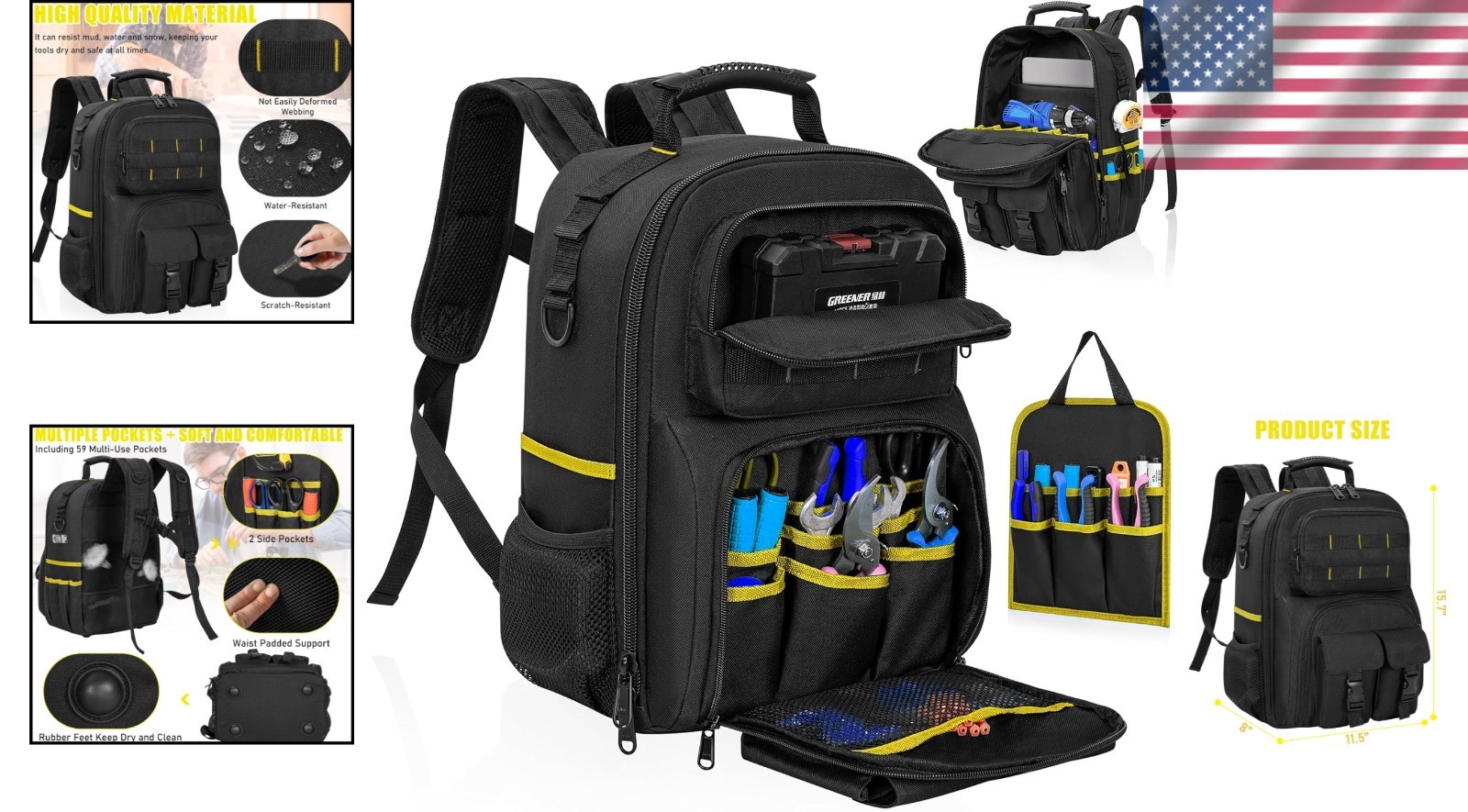 Water-Resistant Heavy Duty Tool Bag with Comfortable Shoulder Support – 28lbs