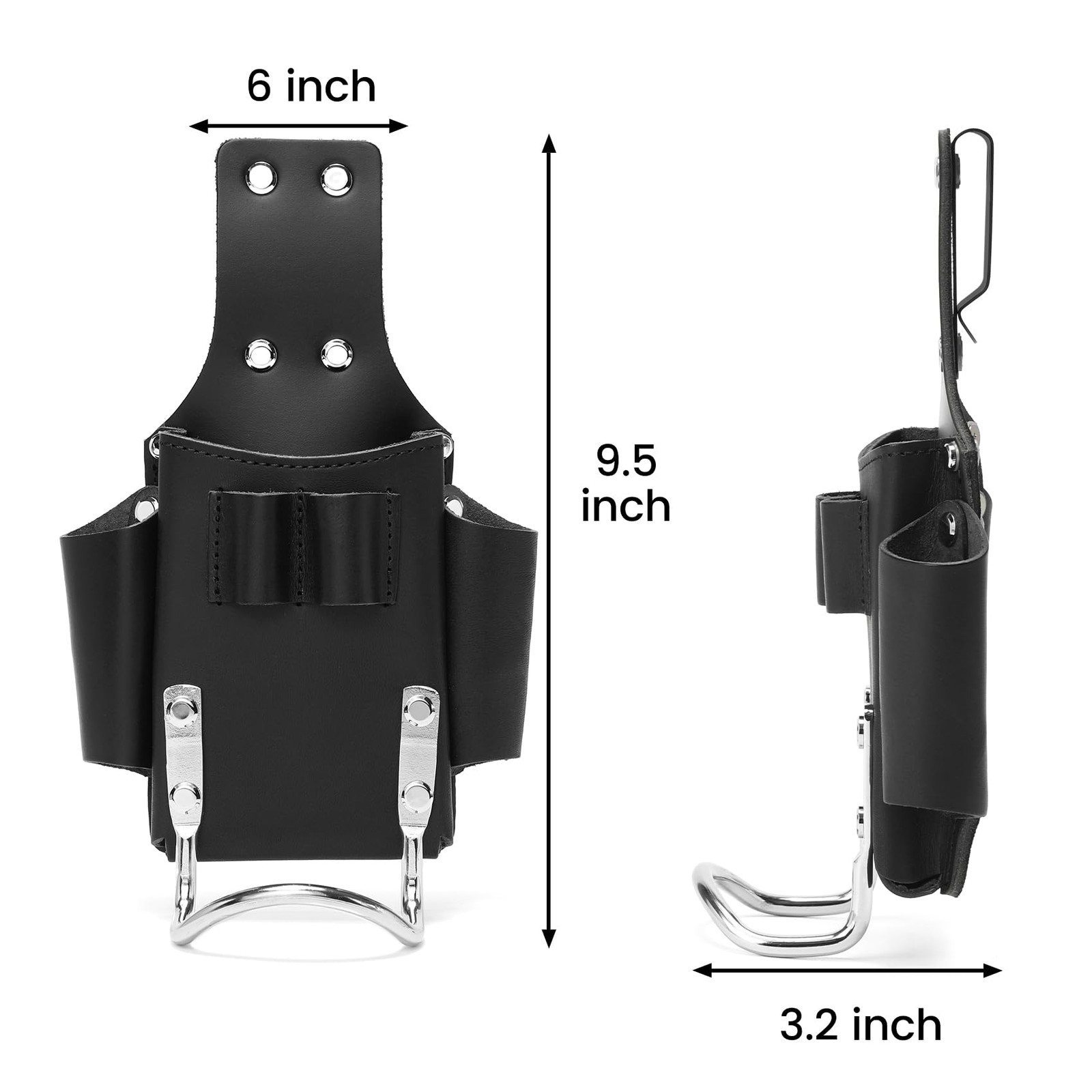 Small Leather Tool Pouch – 6-in-1 Heavy Top Grain Leather Small Tool Pouch wi…
