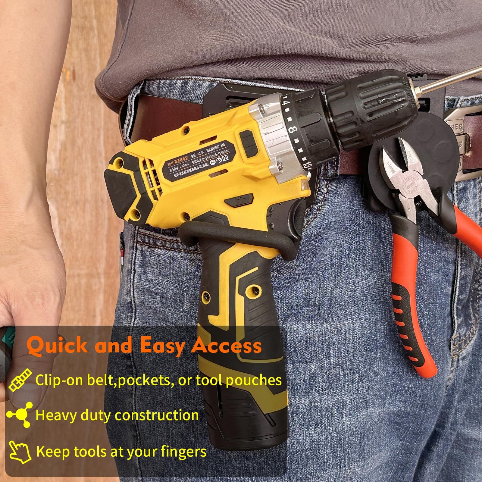 1 Set Hammer Holder Belt Clip Heavy Duty Tool Clip, Drill, Hatchet, Mallet Carry