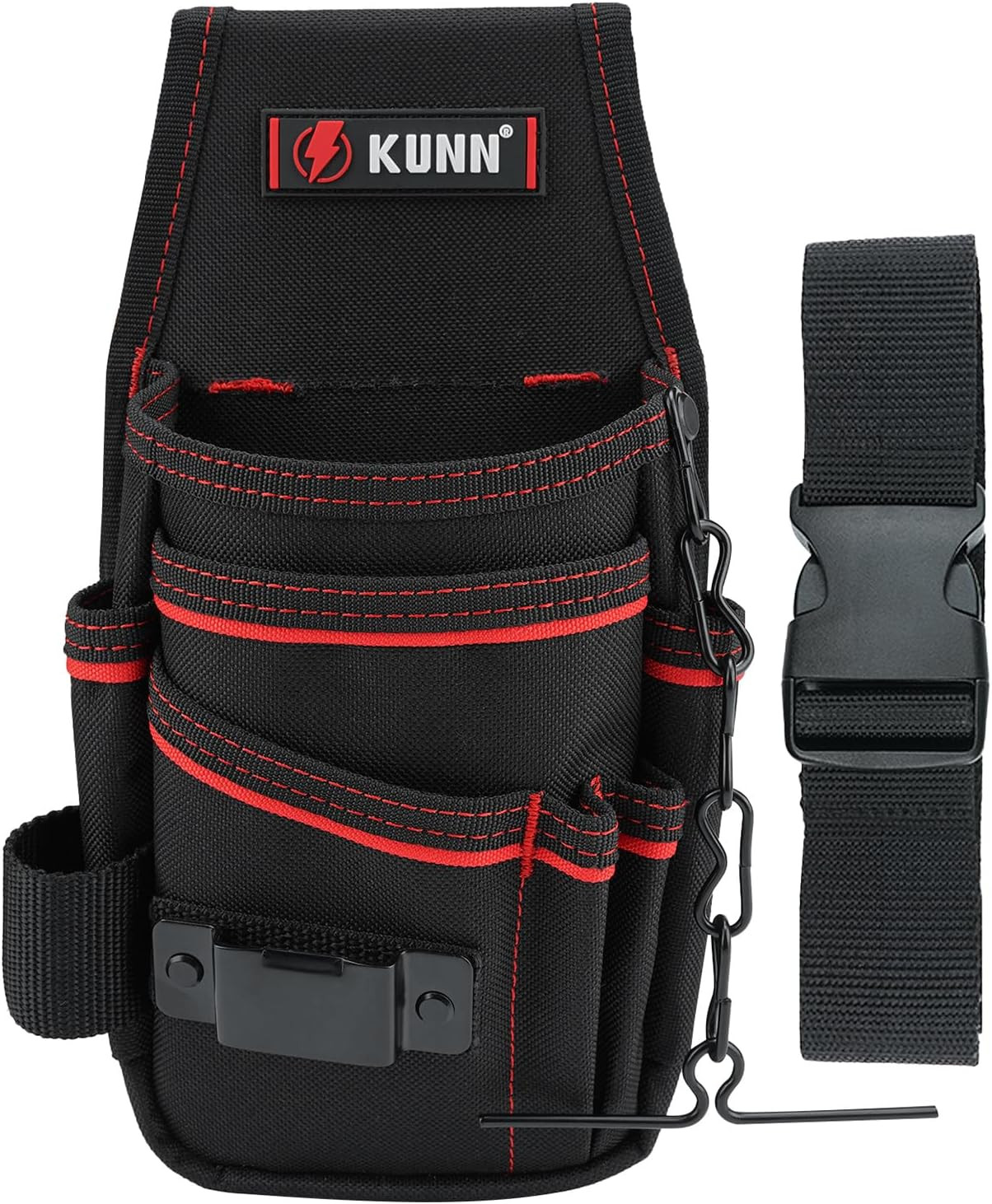 Heavy Duty Electrician Tool Pouch with Belt Clip – 7-Pocket Organizer