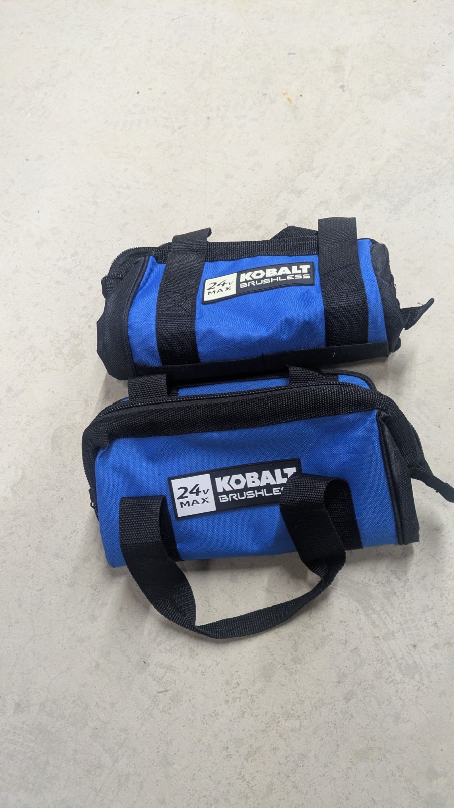 TWO !!! Kobalt Blue and Black tool bag never used.