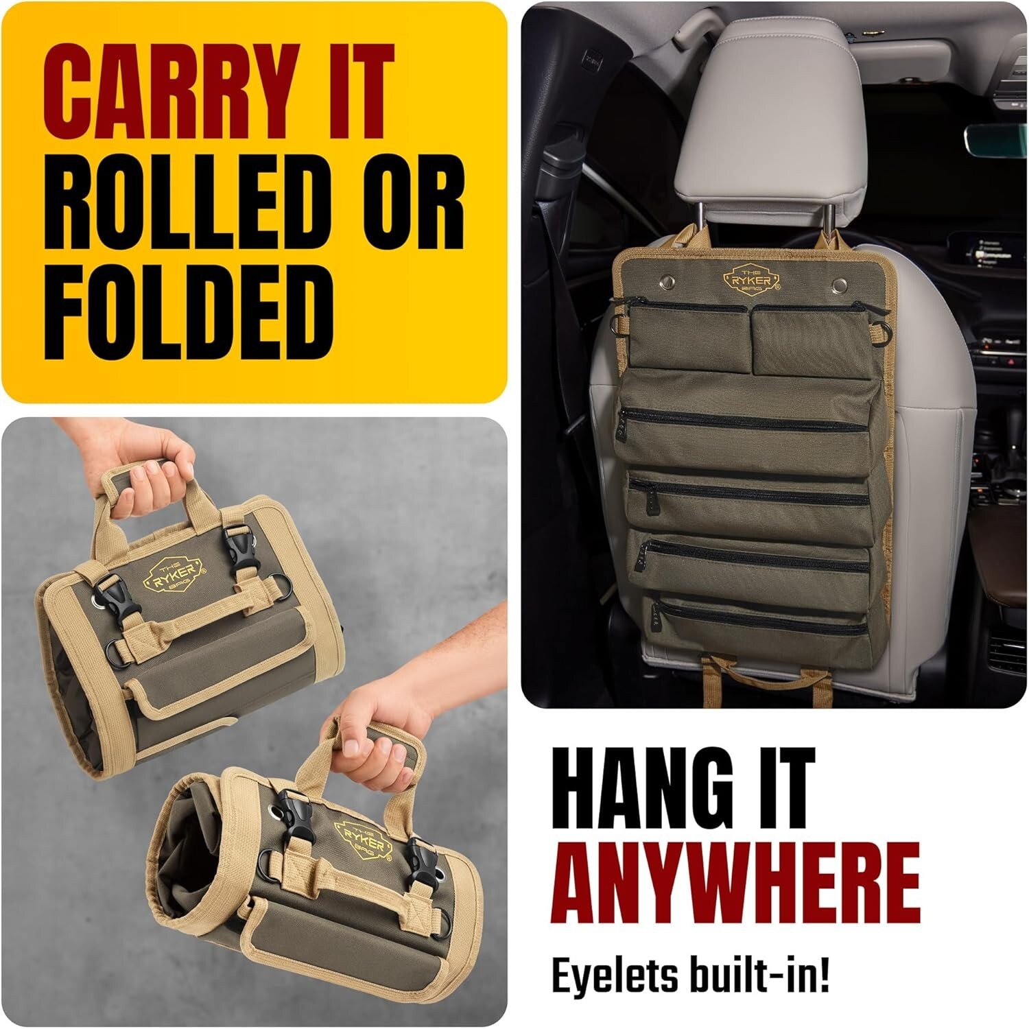 Compact Portable Tool Roll with Detachable Pouches – Ideal Father’s Day Gift