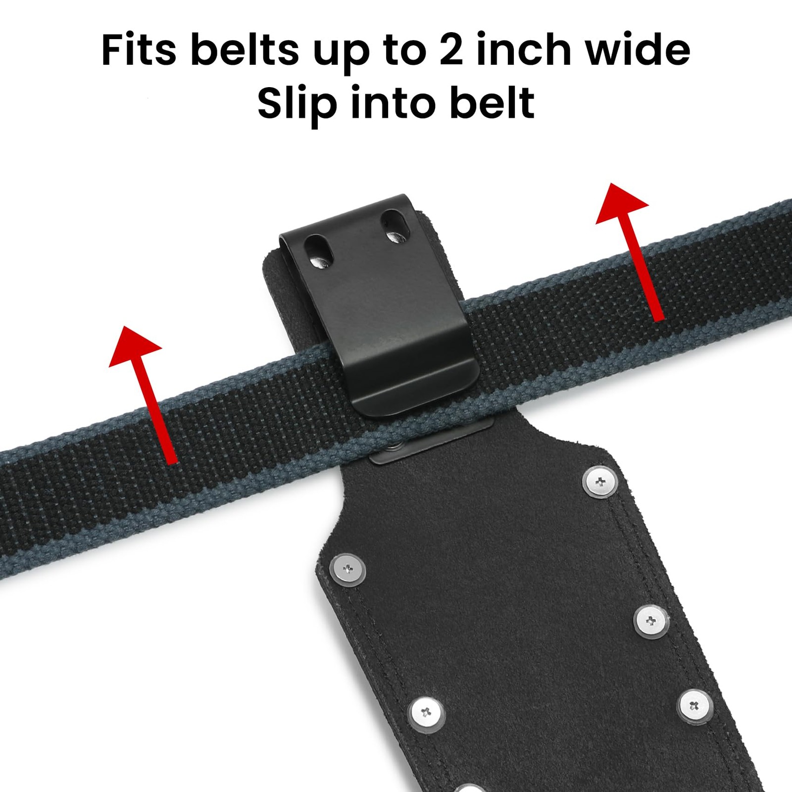 Leather Hammer Holder Heavy-Duty Steel Tool Holster for Belt Construction