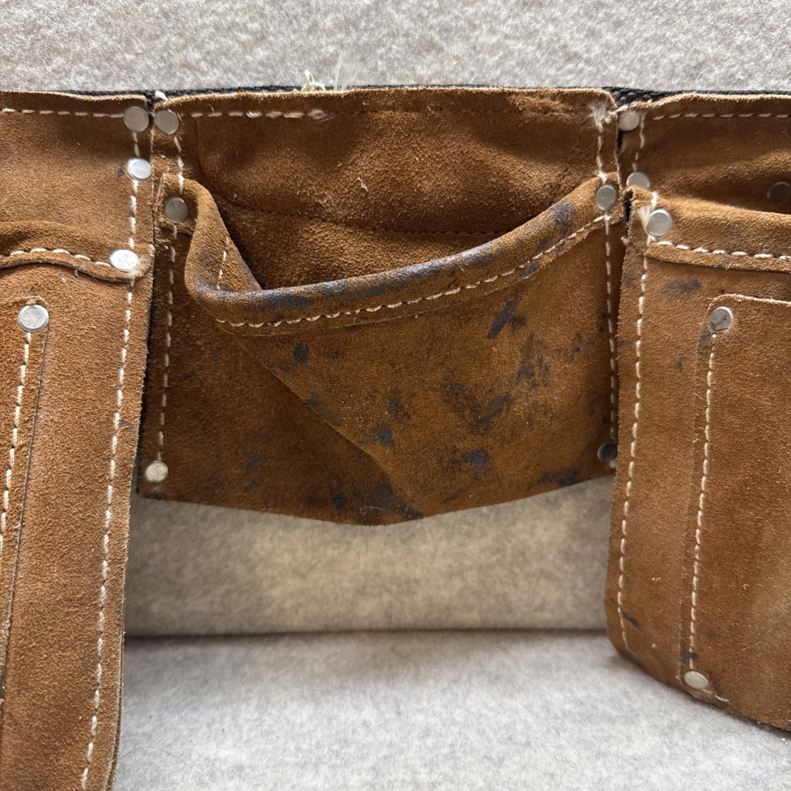 NICHOLAS Work Gear Suede Cowhide No. 497 Tool Pouch Belt Adjustable USA Made