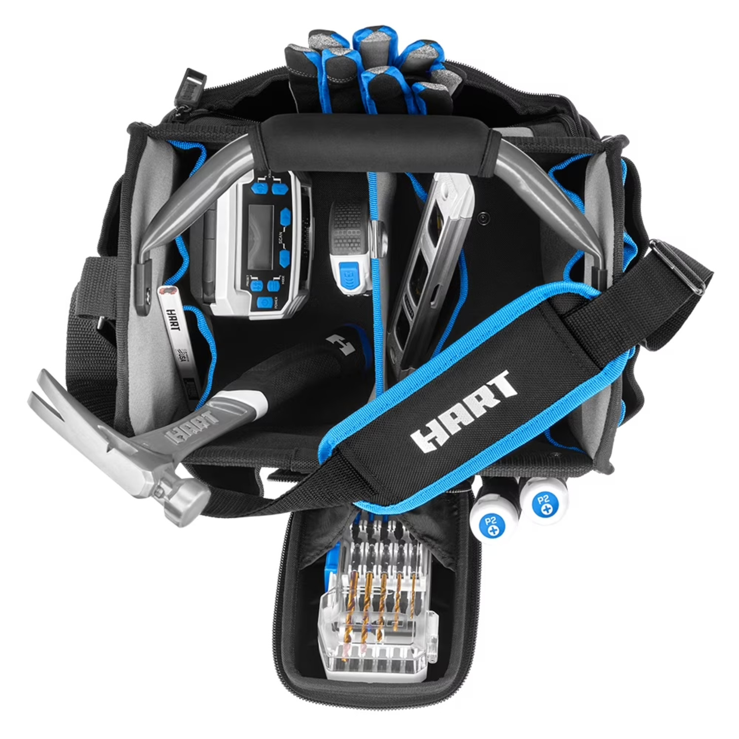 HART 12in Tool Tote Organizer Rotating Handle Utility Storage