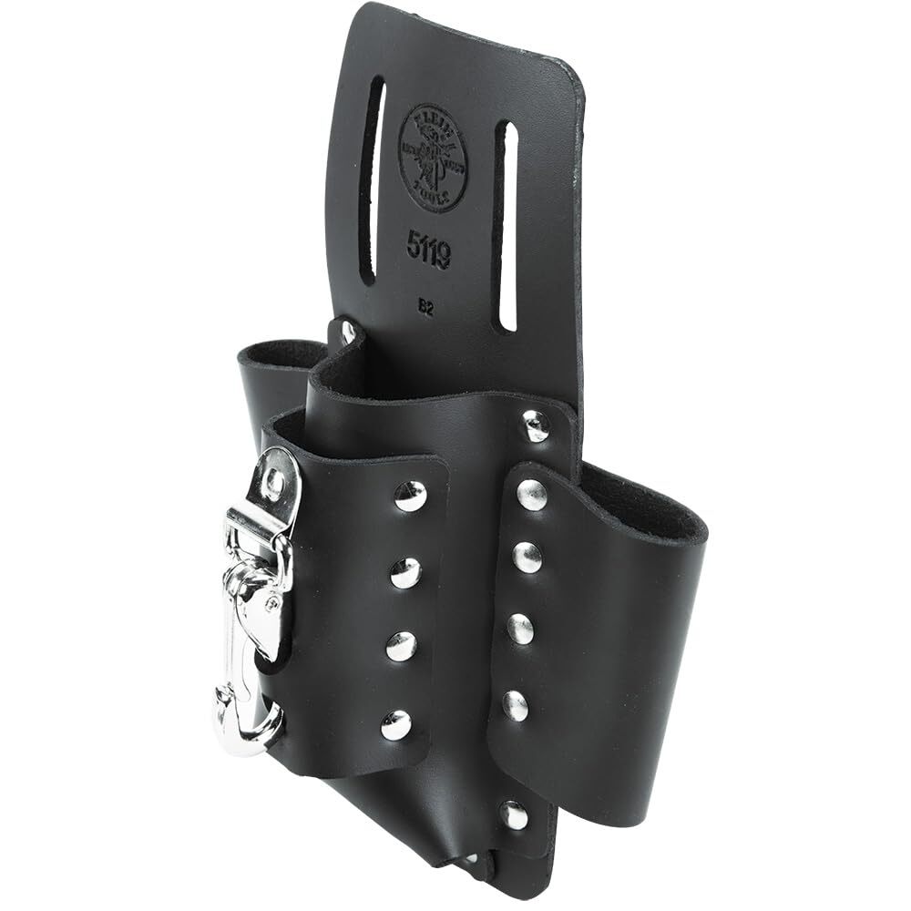 Klein Tools 5119 4 Pocket Leather Utility Holster Pouch for Tools