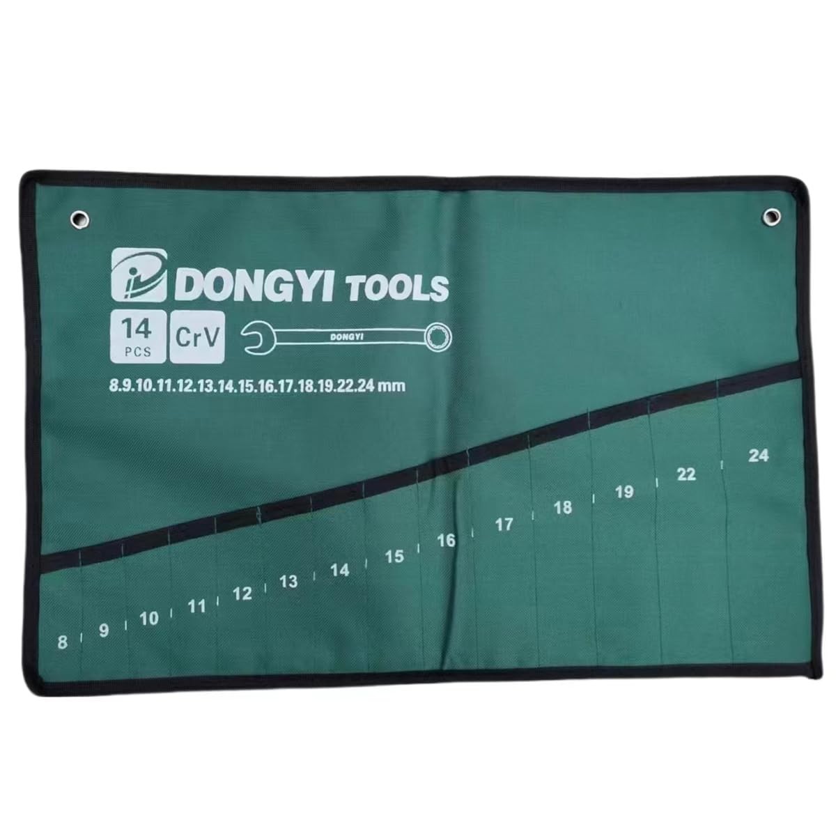 2 Pack Wrench Roll up Pouch Wrench Set Roll Organizer 14 Pocket Slot Canvas Tool