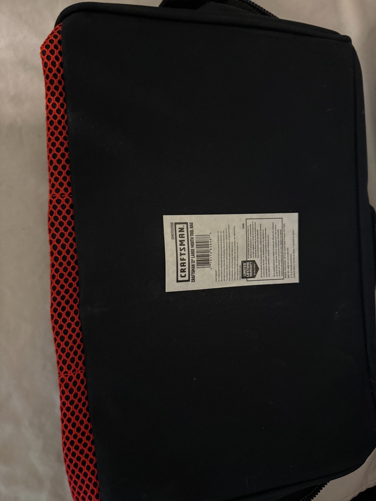 Craftsman 13 in. Wide Mouth Tool Bag 6 pocket Black/Red NWT