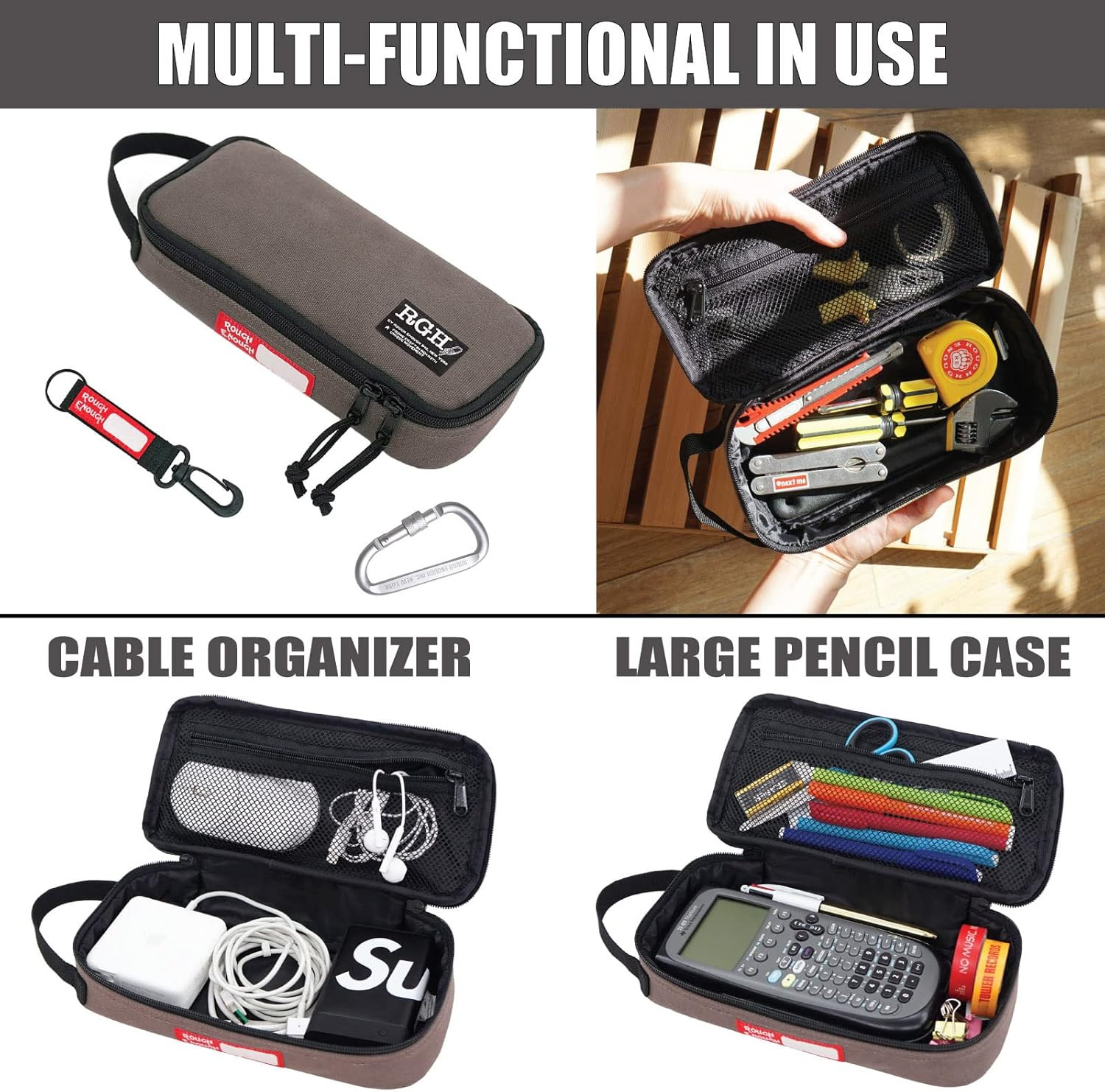 Rough Enough EDC Tool Bag Organizer with Handle – Portable & Durable Pouch