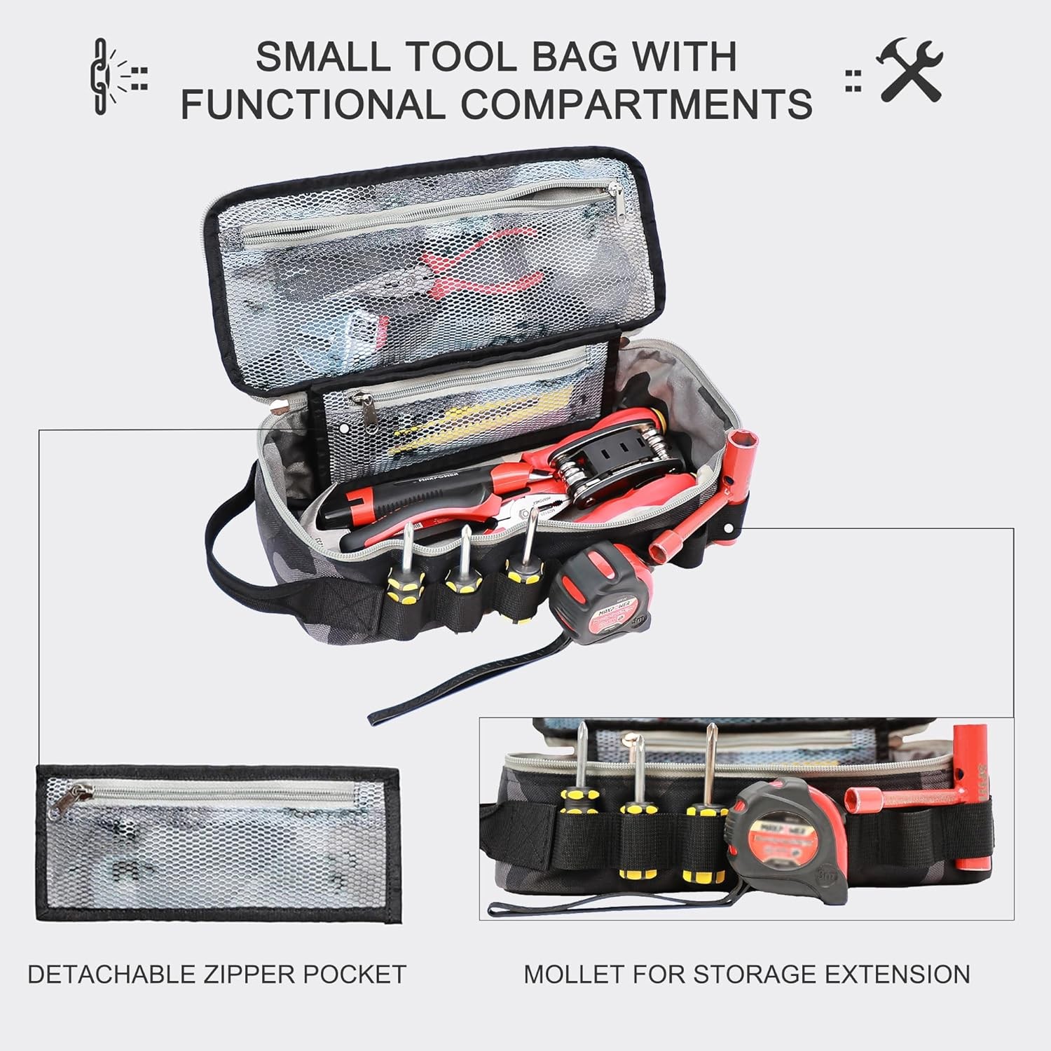 Rough Enough Small Tool Bag Pouch Organizer Box for Road Bike Camping