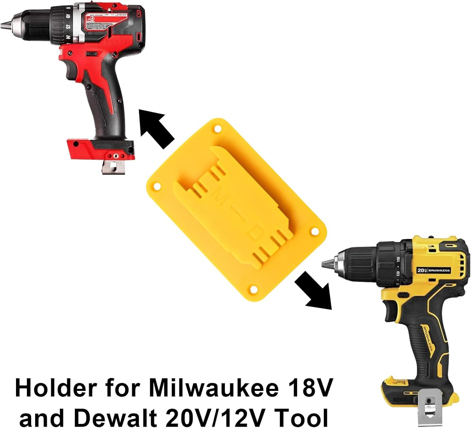 12Packs Tool Holder for Milwaukee M18 & Dewalt 20V,Wall Mount Drill Holder with