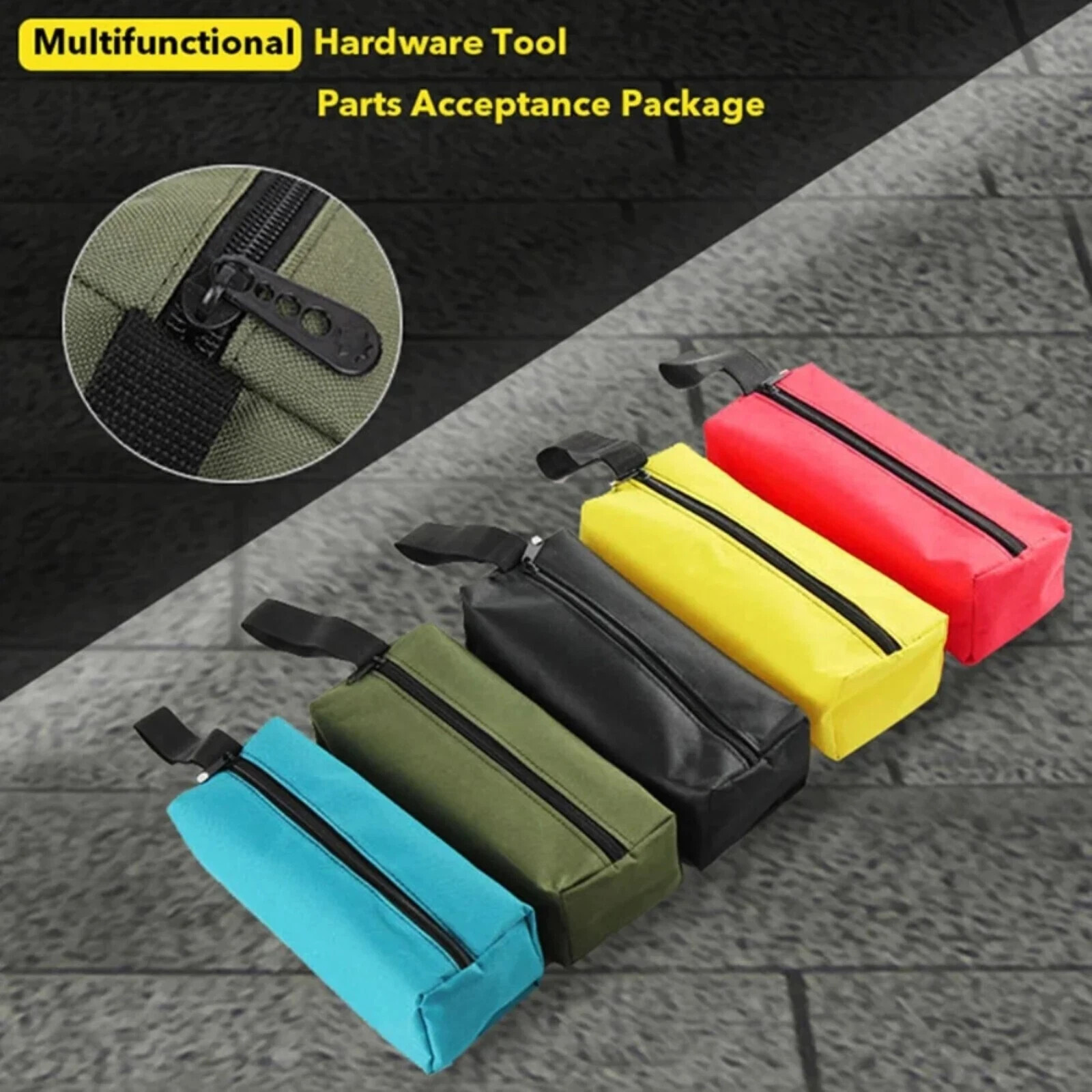 1-3pc Canvas Tool Pouch Bag Zipper Small Multipurpose Organizer Pouch Heavy Duty