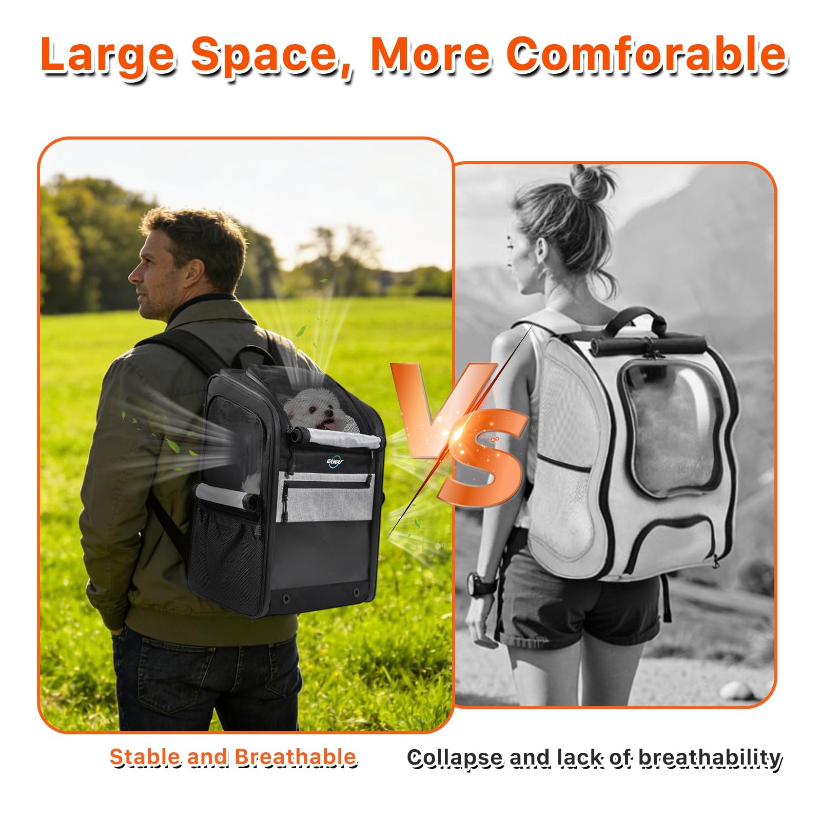 Motorcycle Dog Carrier Bag, 17 lbs for Small Dog & Cat with Stable Frame, Bre…