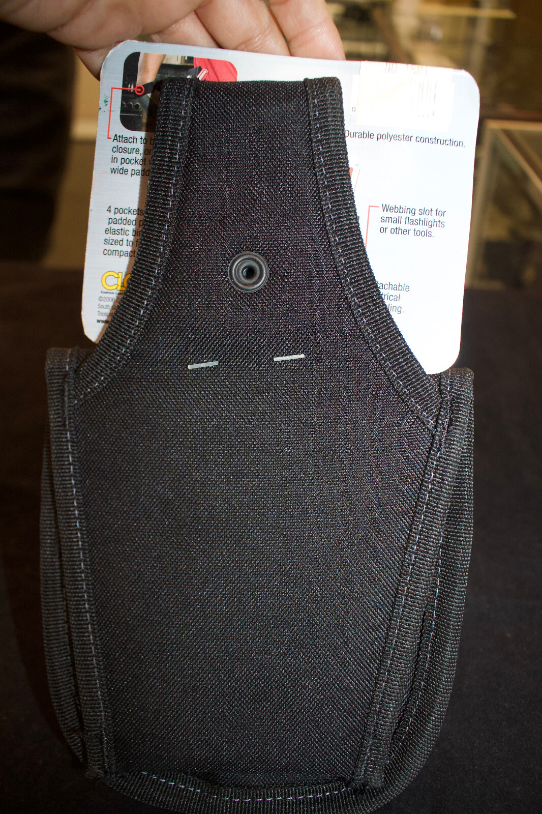 CLC 4 pocket Polyester Fabric Tool/Cellular Phone Holder 6in. L X 9.8in. H Black