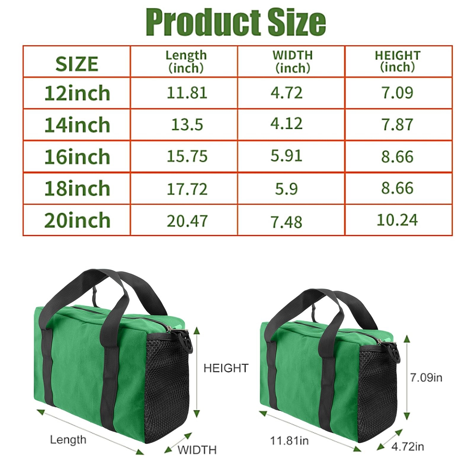 Small Tool Bag,Close Top Wide Mouth Tool Organizer Bag,Large Capacity Tool Ba…
