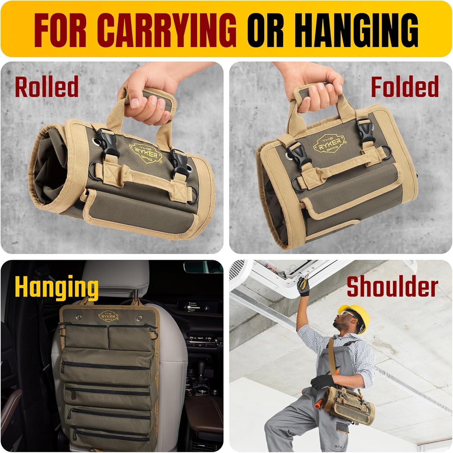 Compact Portable Tool Roll with Detachable Pouches – Ideal Father’s Day Gift