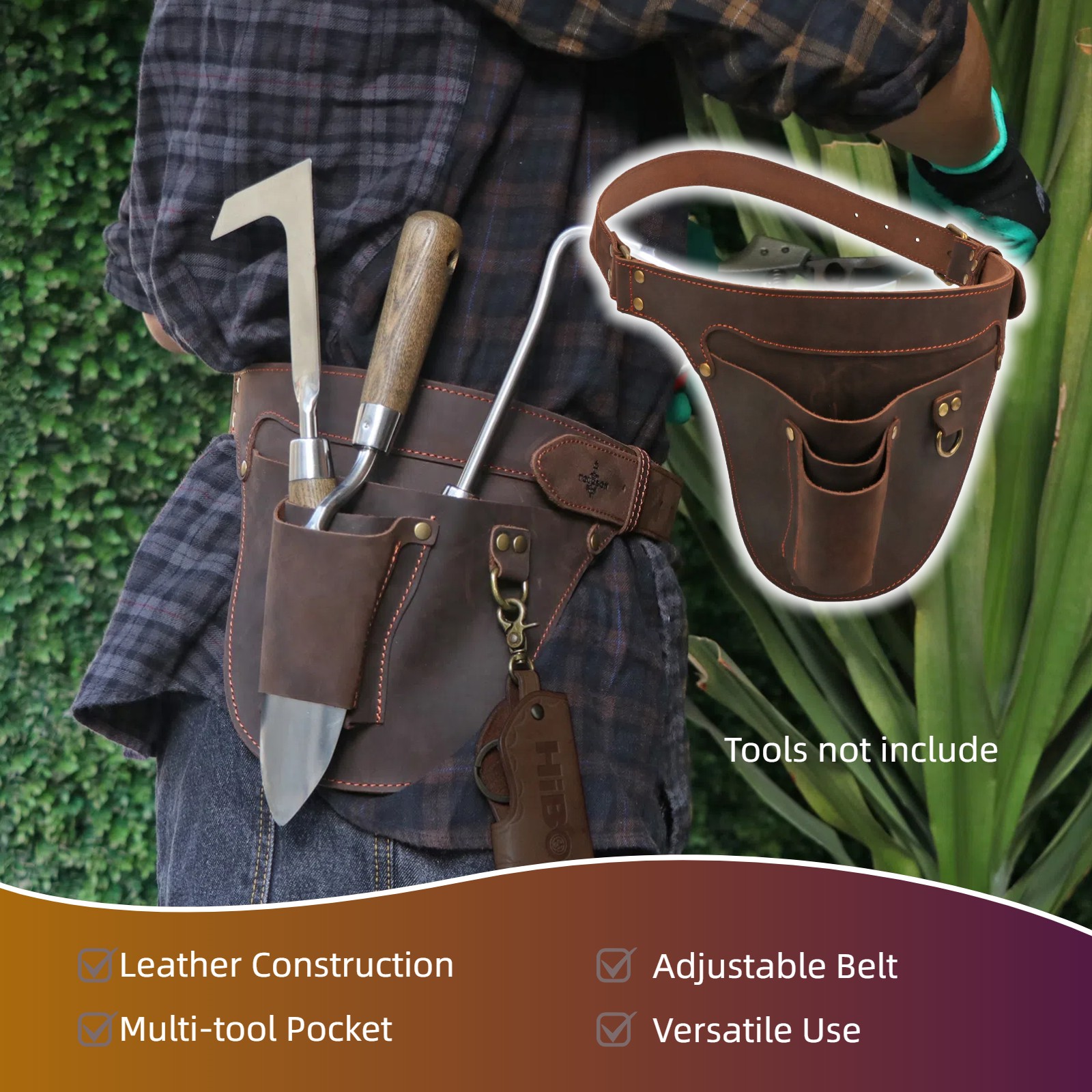 TOURBON Garden Tool Pack Florist Belt Bag Storage Pouch Utility Tools Holster