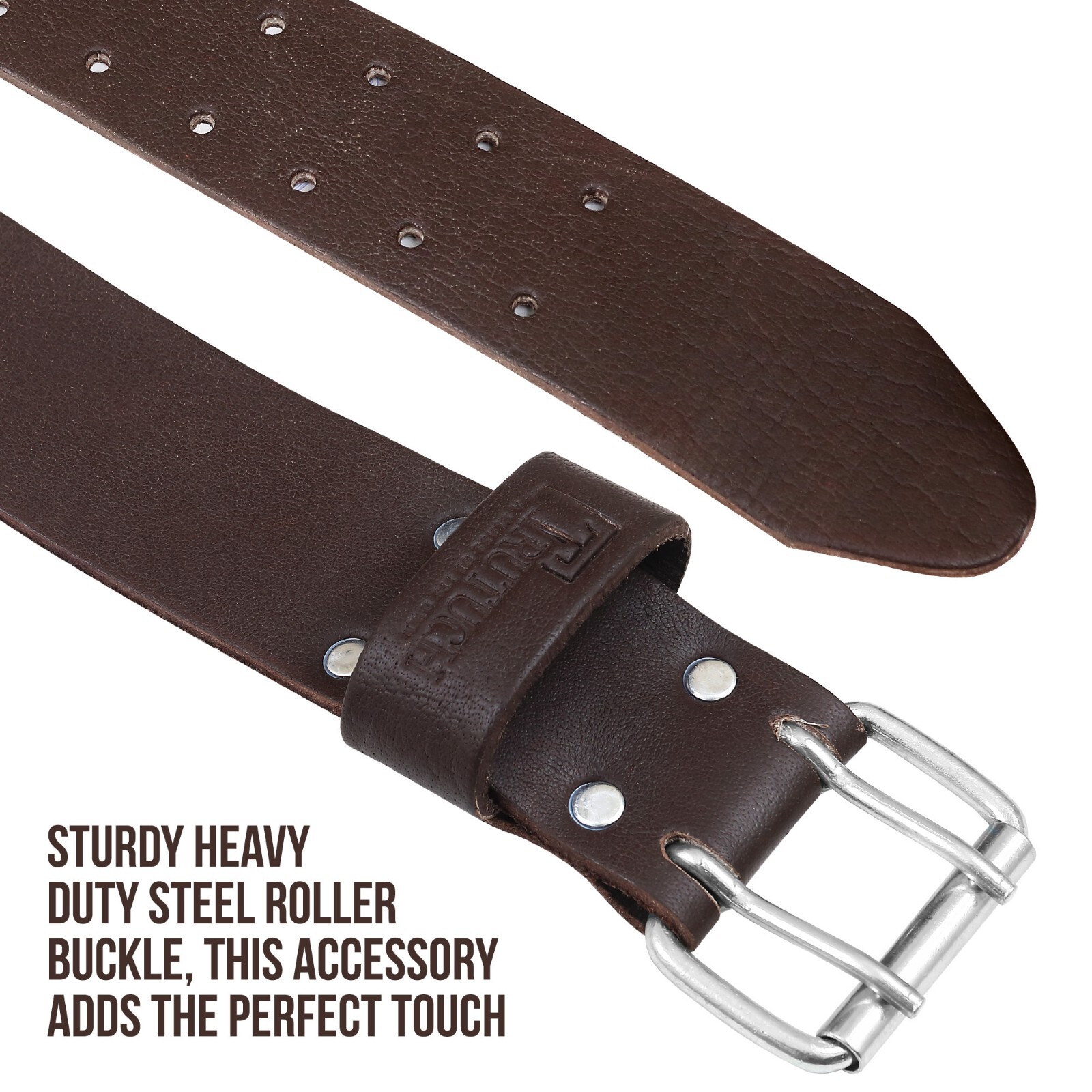 TRUTUCH Leather Work Belt | Chocolate Leather 2-Inch Work Belt | Tool Bag Belts