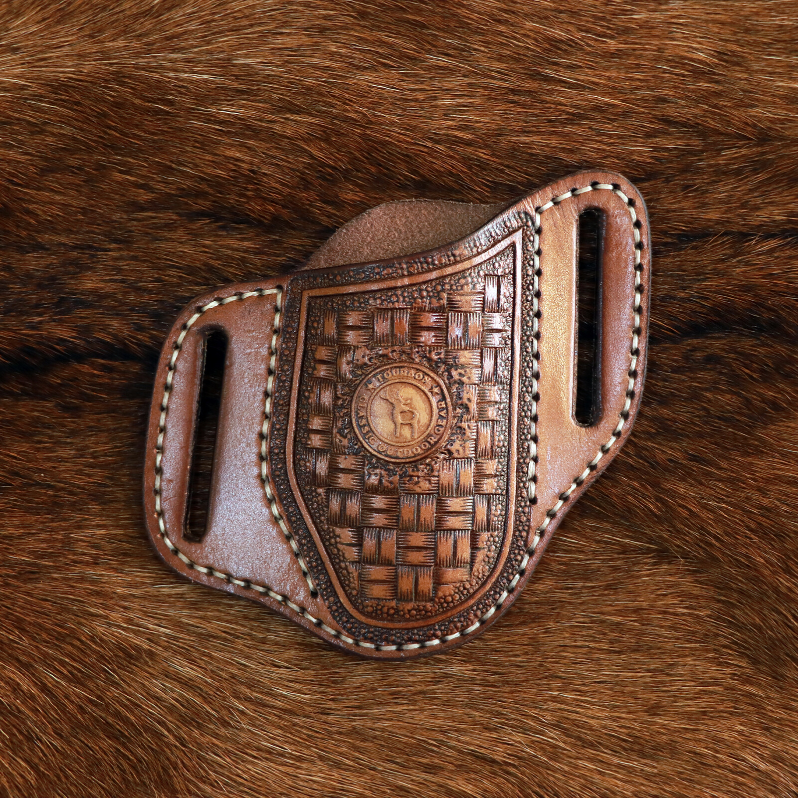 TOURBON Retro Leather Folding Knife Sheath Tool Pouch Knives Holder Belt Holster