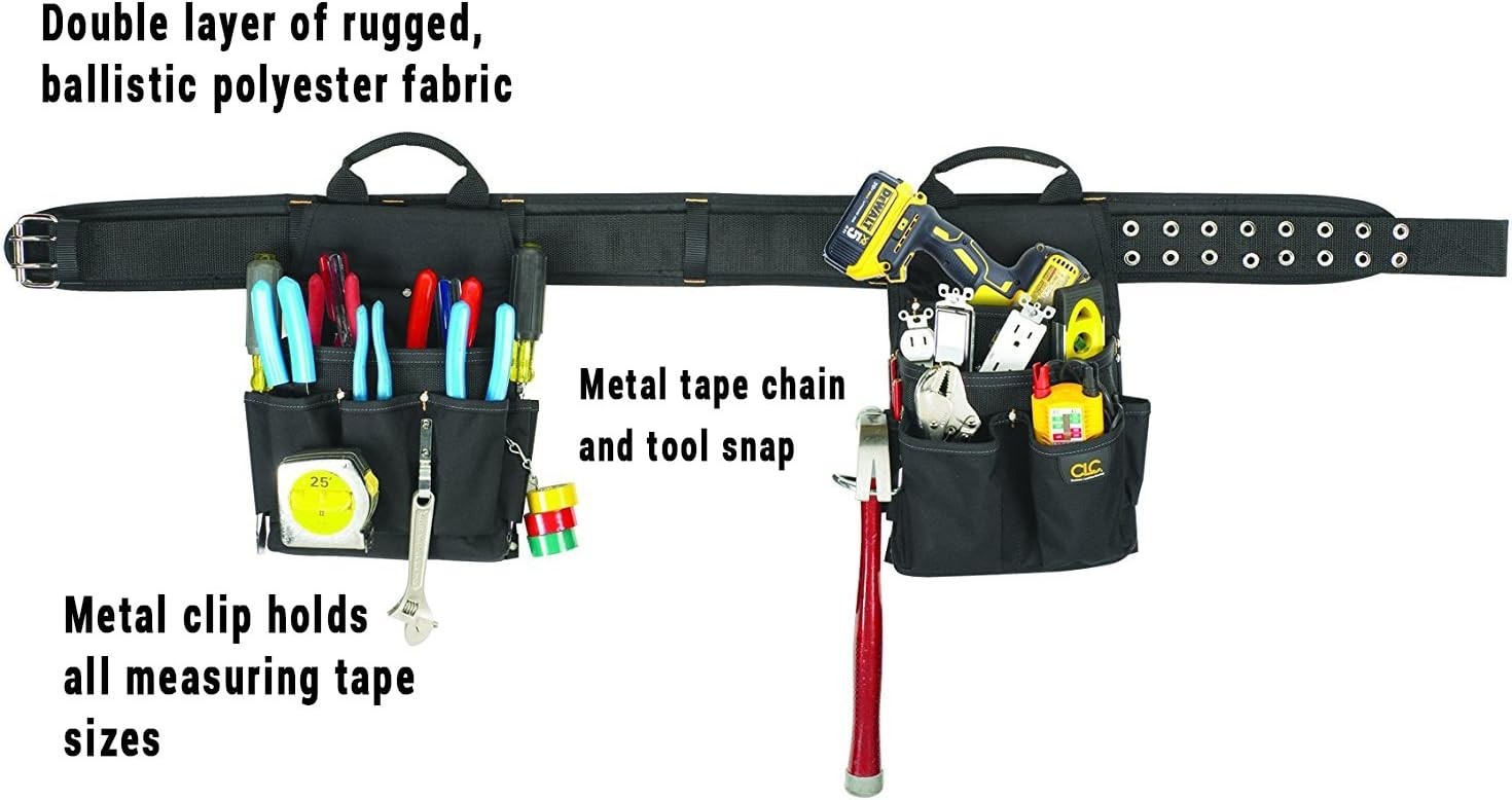 Versatile Black 20 Pocket Tool Belt – Adjustable 29-46 inches for Professionals