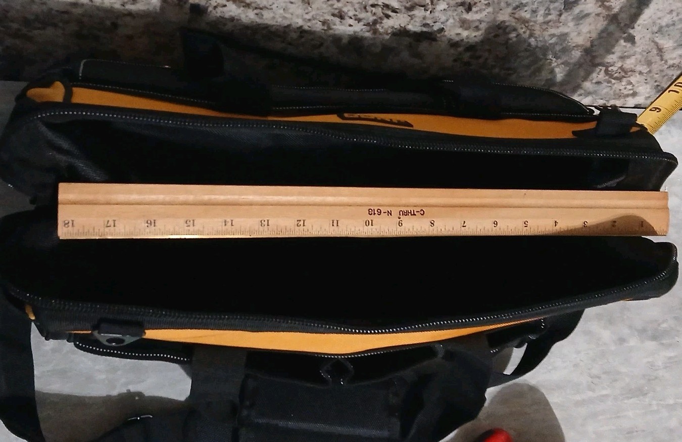 18″ Wide Mouth Tool Bag Toolbox, Includes 25′ Tape Measure, New